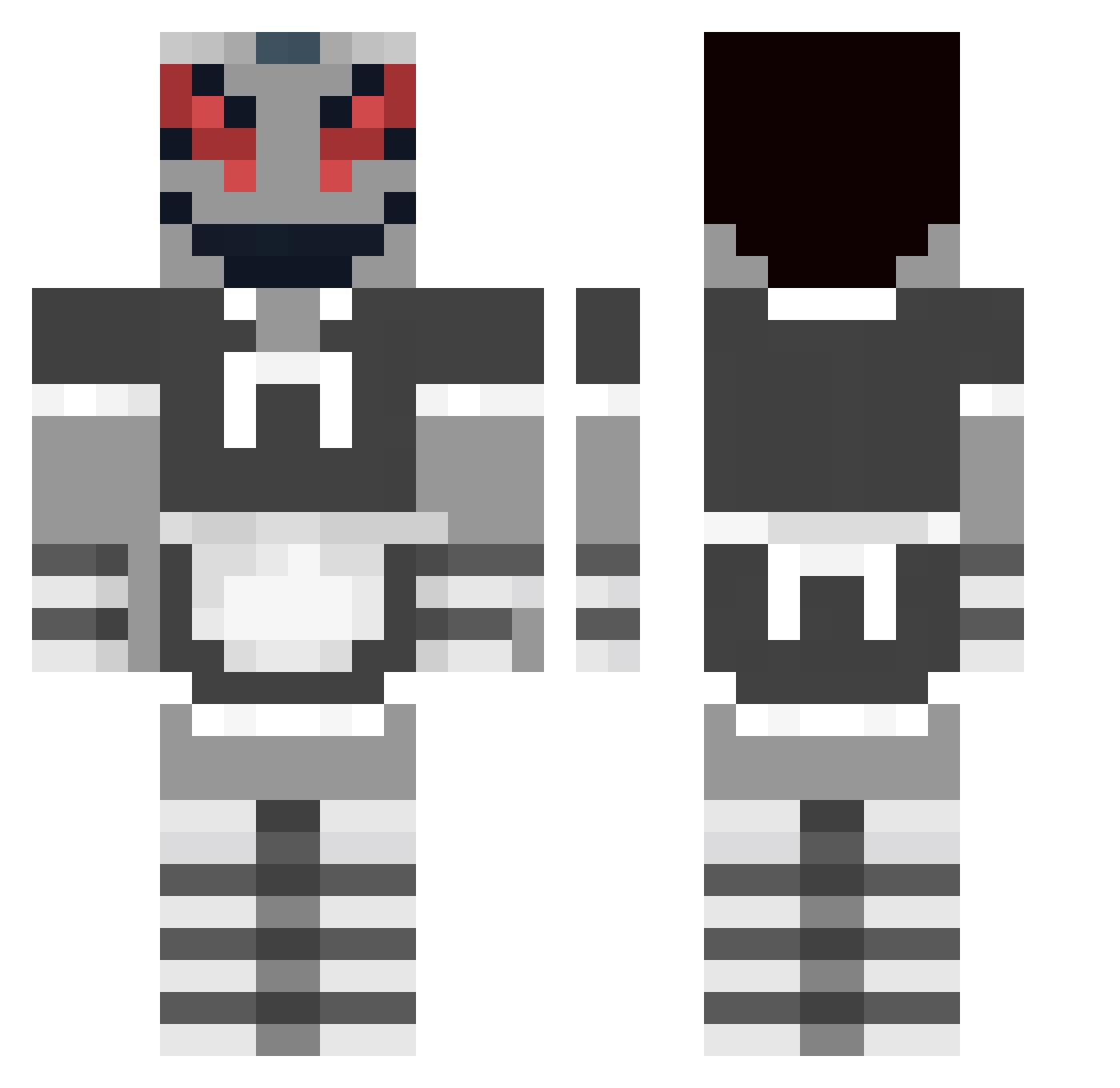 Vorsatzblat Minecraft skin, front and back view