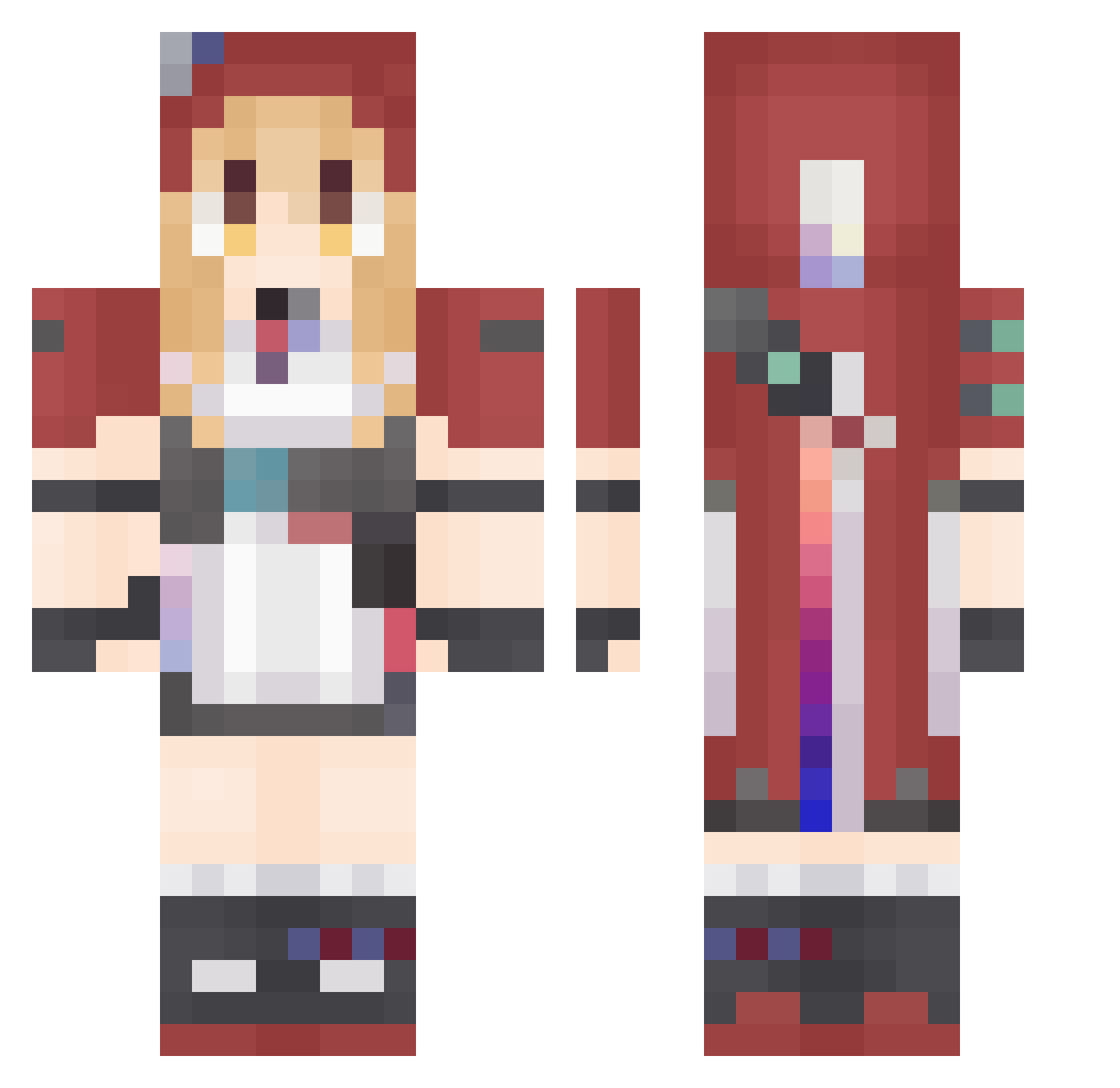 M1ZQ Minecraft skin, front and back view