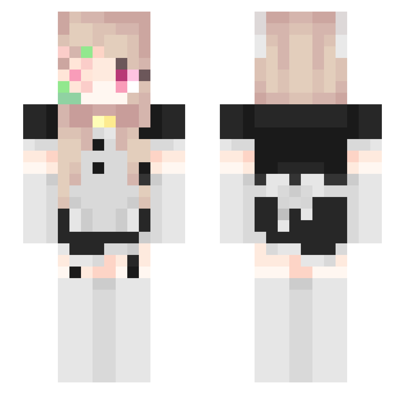 xLela Minecraft skin, front and back view