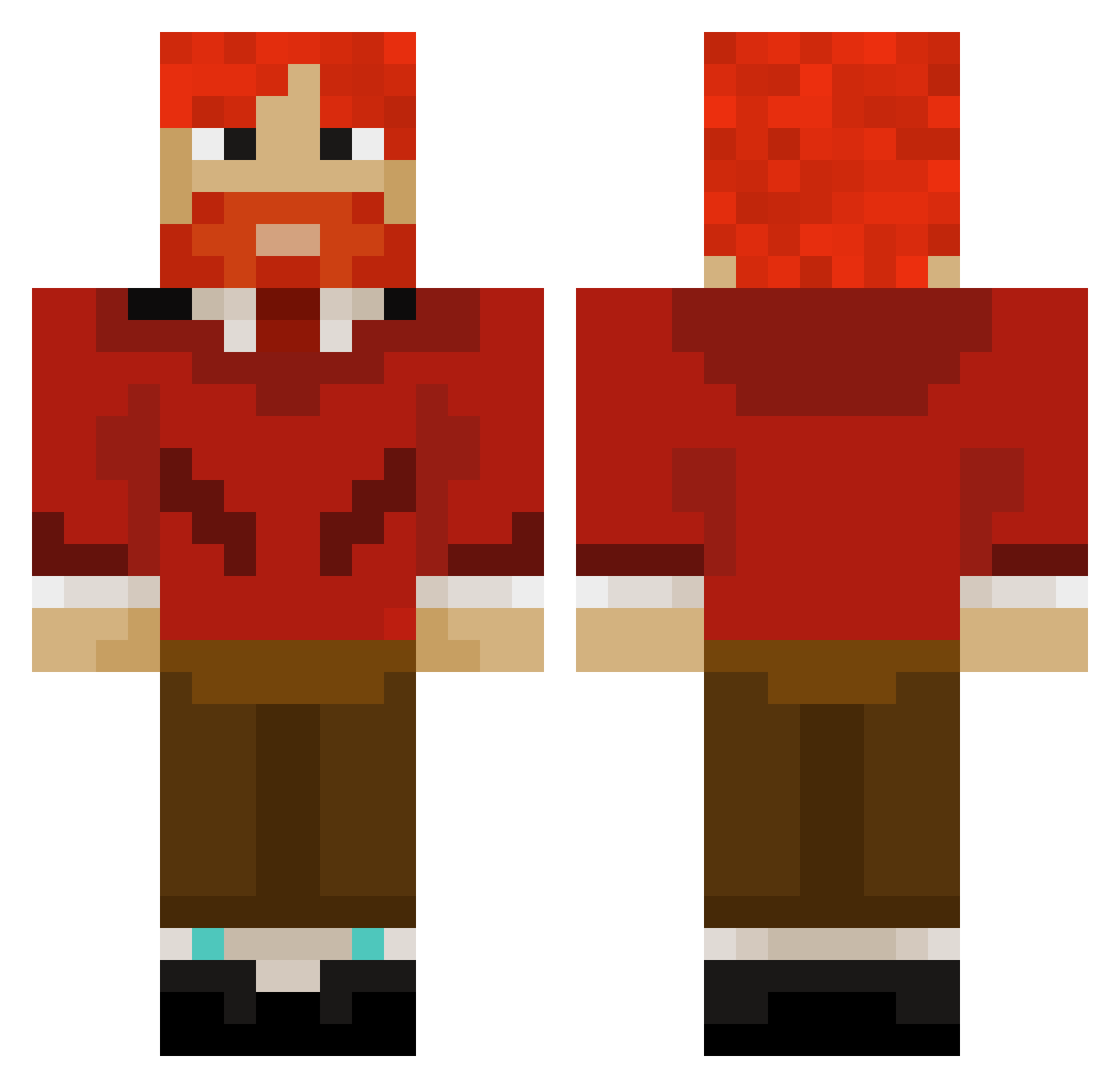 MeyerWire Minecraft skin, front and back view