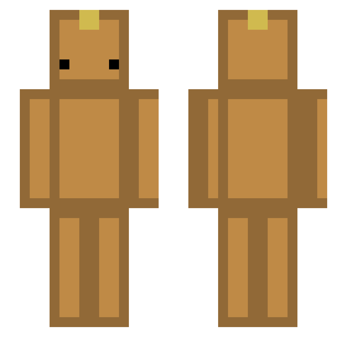 Cajitaxd Minecraft skin, front and back view