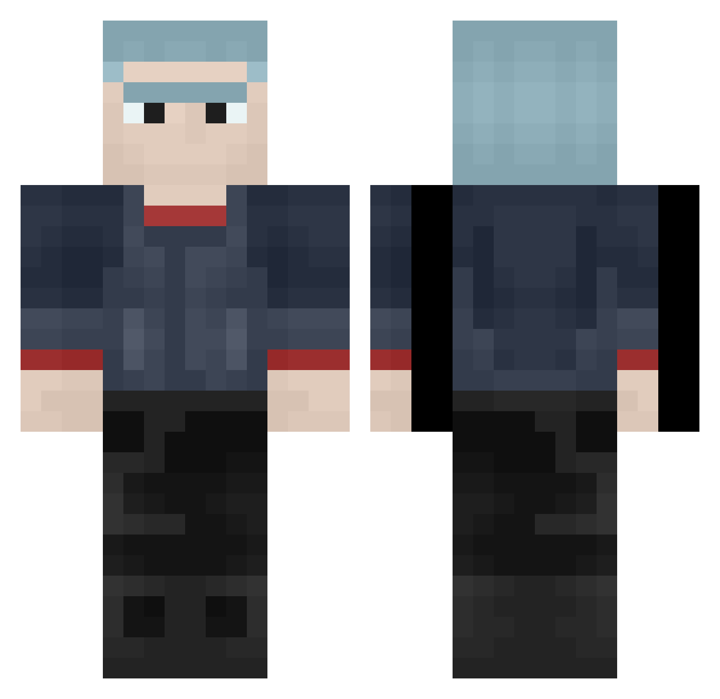 F1_Fighterpig Minecraft skin, front and back view