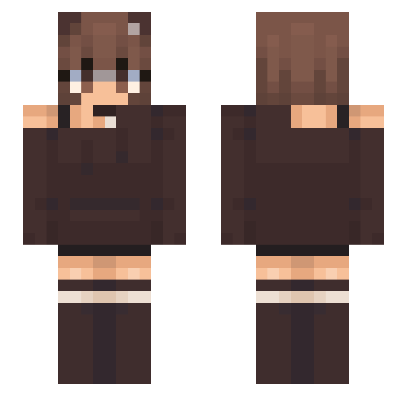 Solo2AM Minecraft skin, front and back view