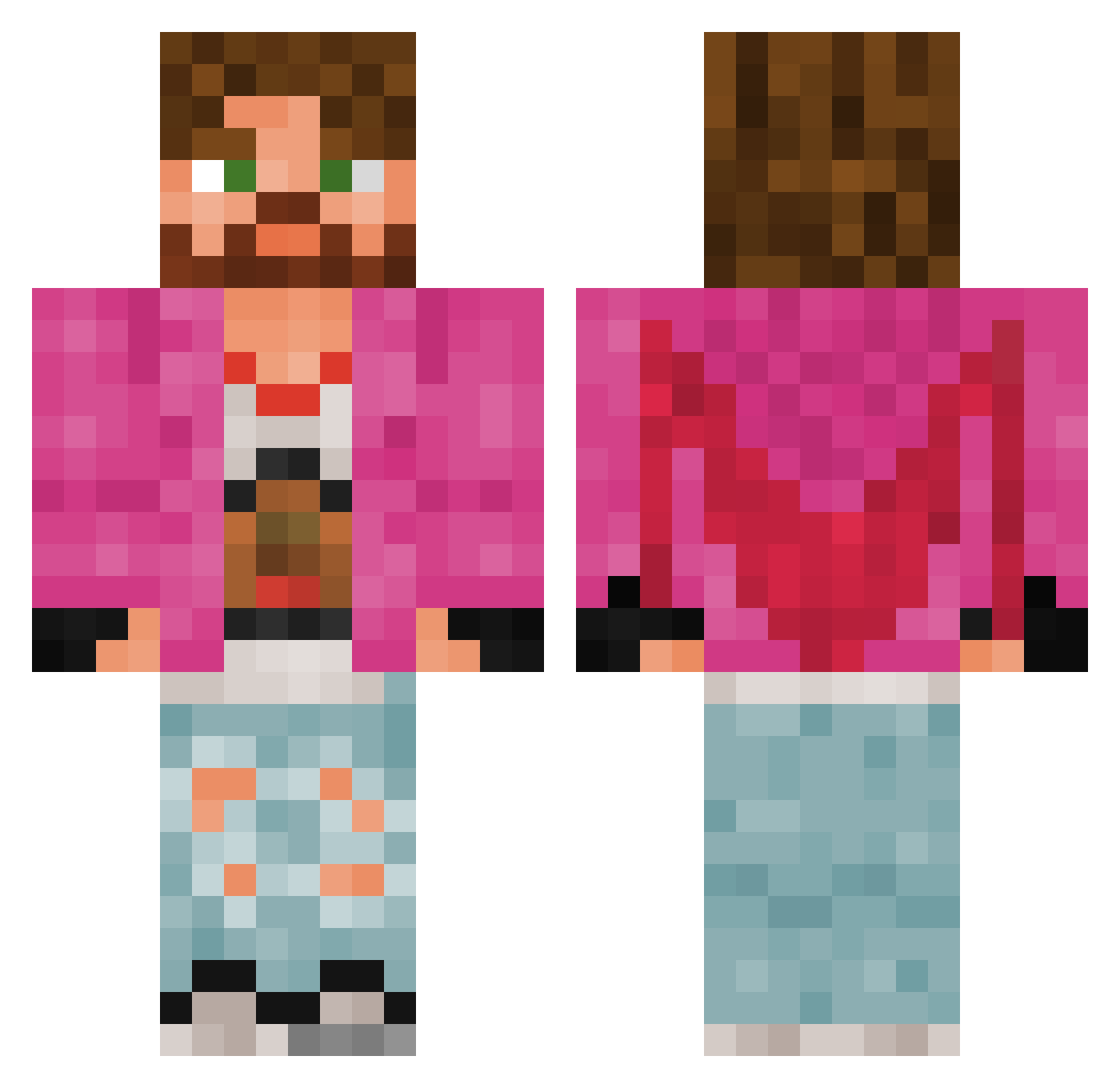JohanTomy Minecraft skin, front and back view