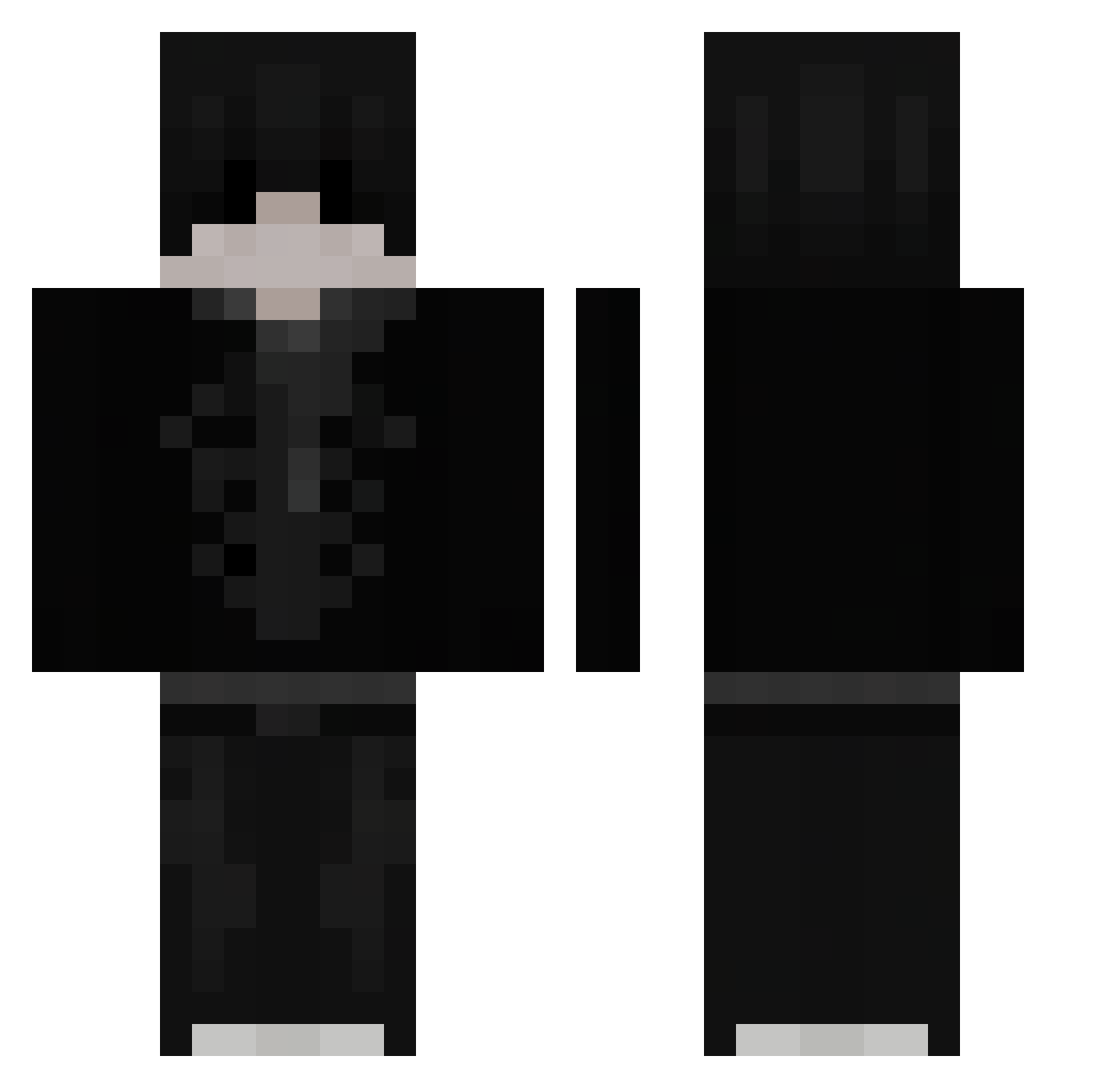 Xsacher23 Minecraft skin, front and back view