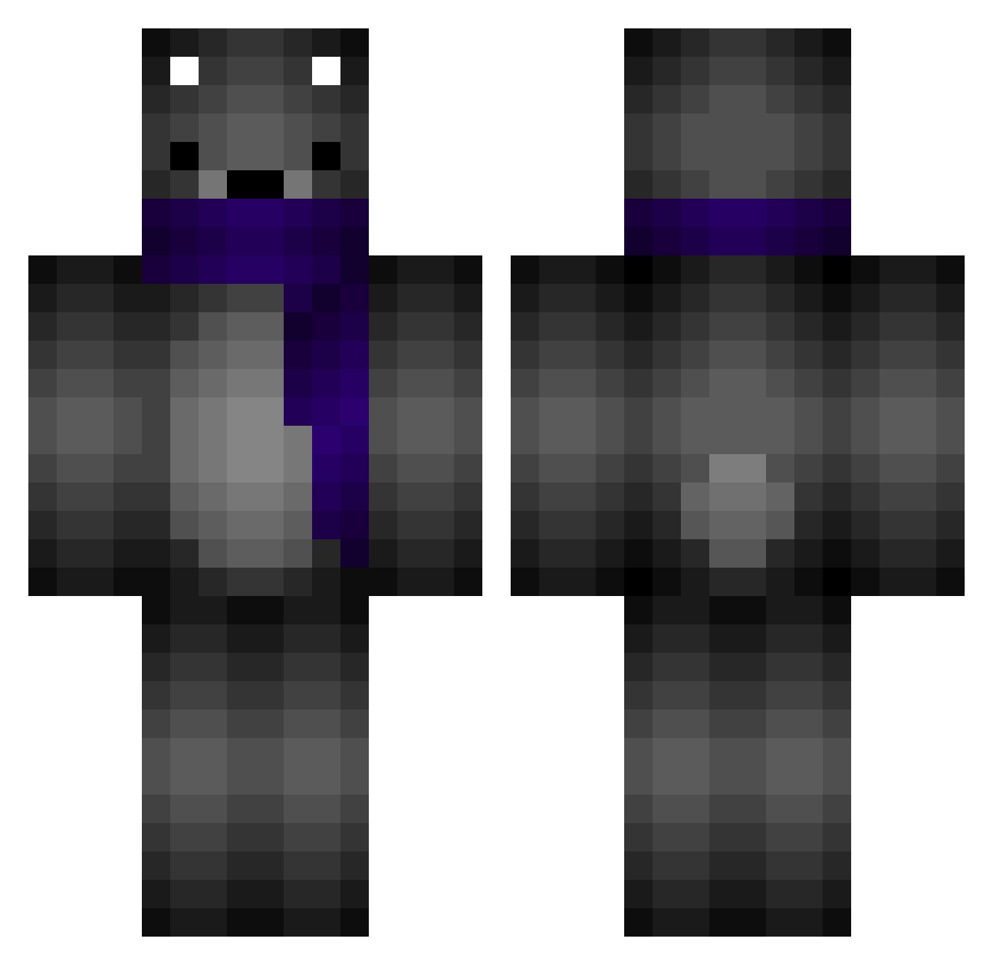 Vims Minecraft skin, front and back view