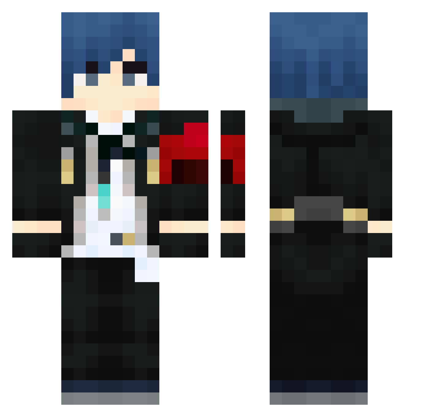 army395 Minecraft skin, front and back view