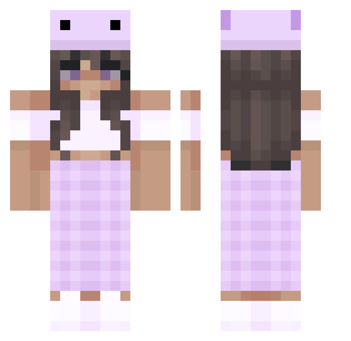 dishbotash Minecraft skin, front and back view