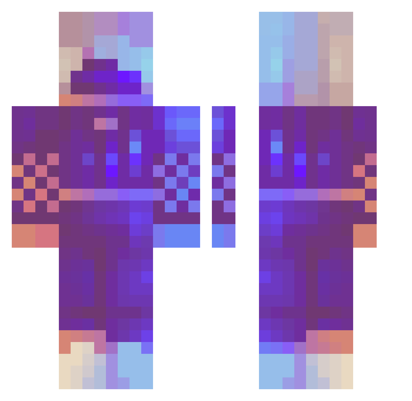 Wunderkammern Minecraft skin, front and back view
