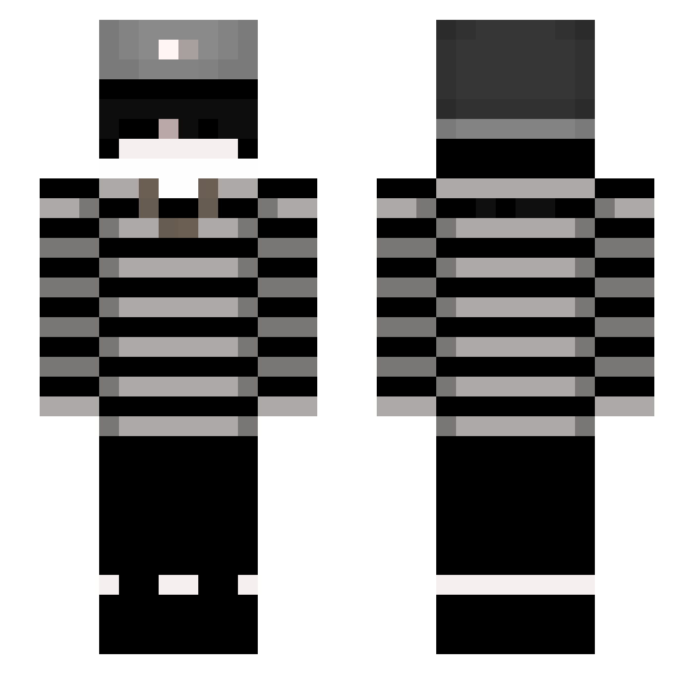 whuz Minecraft skin, front and back view