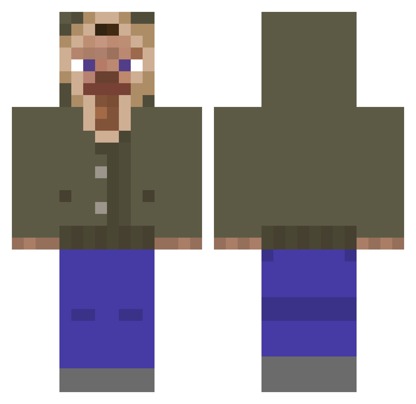 SHAGGZZZNOP Minecraft skin, front and back view