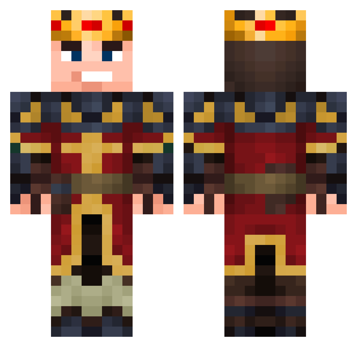 SpartaZgg Minecraft skin, front and back view