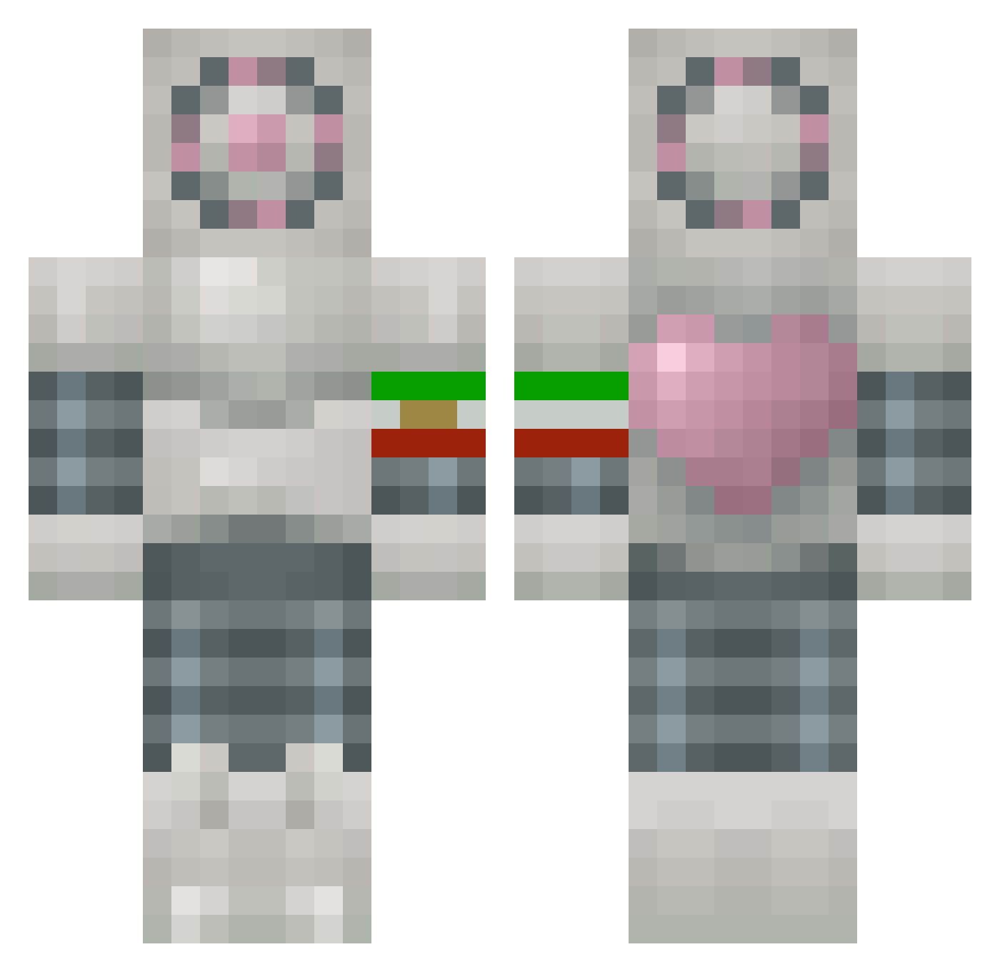 AiNo1ze Minecraft skin, front and back view