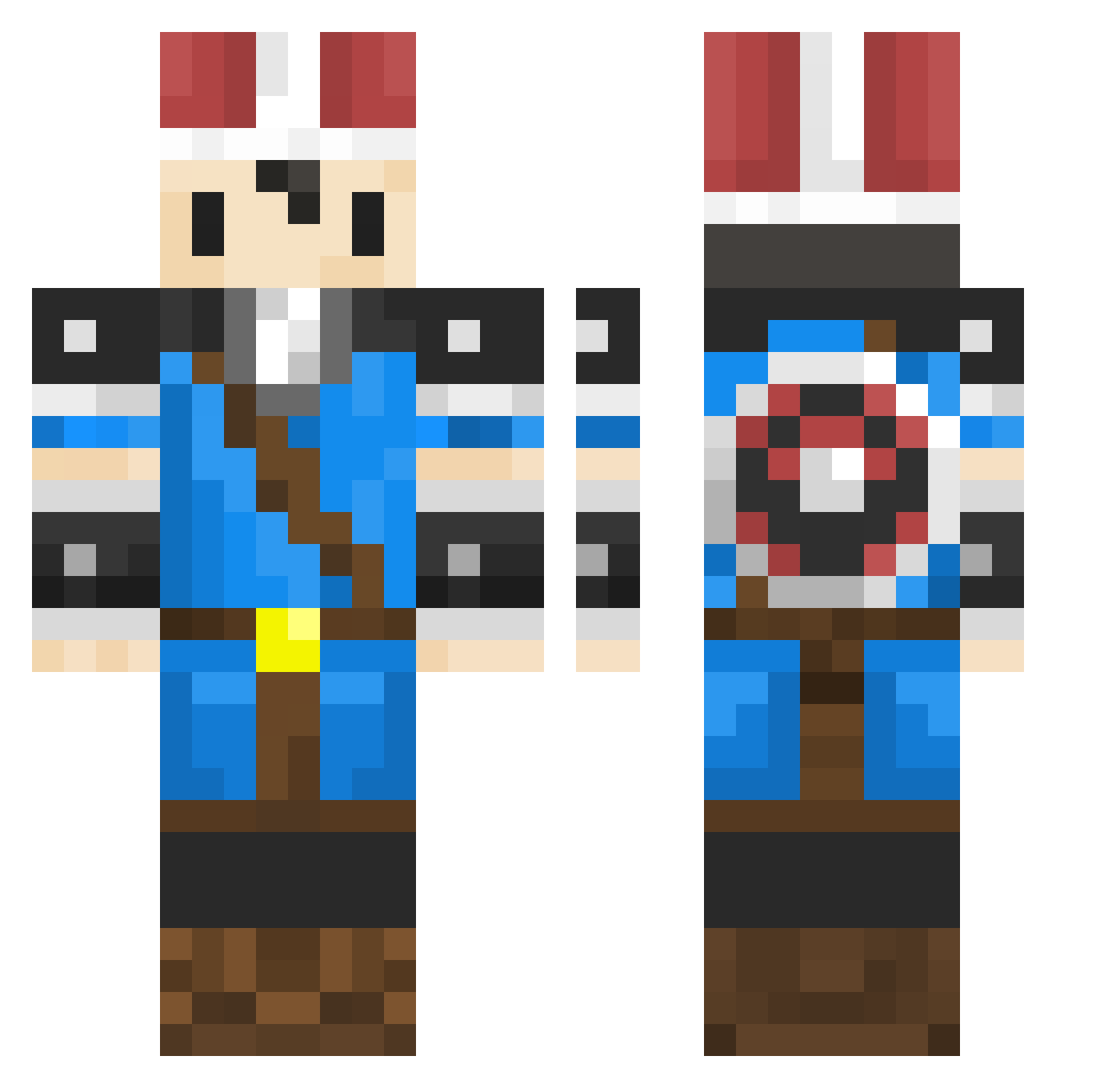 Catalogued Minecraft skin, front and back view