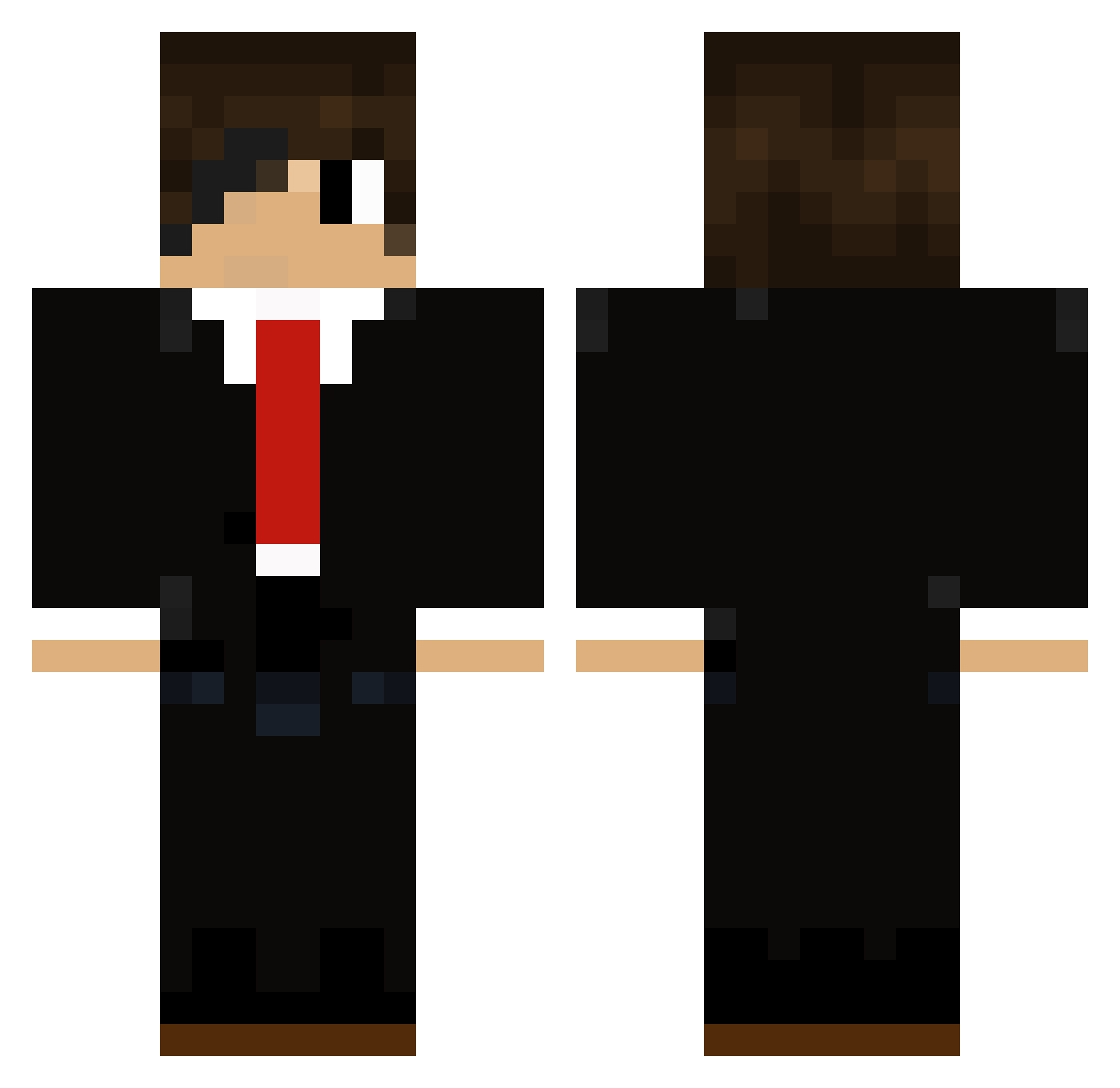 Stillroom Minecraft skin, front and back view