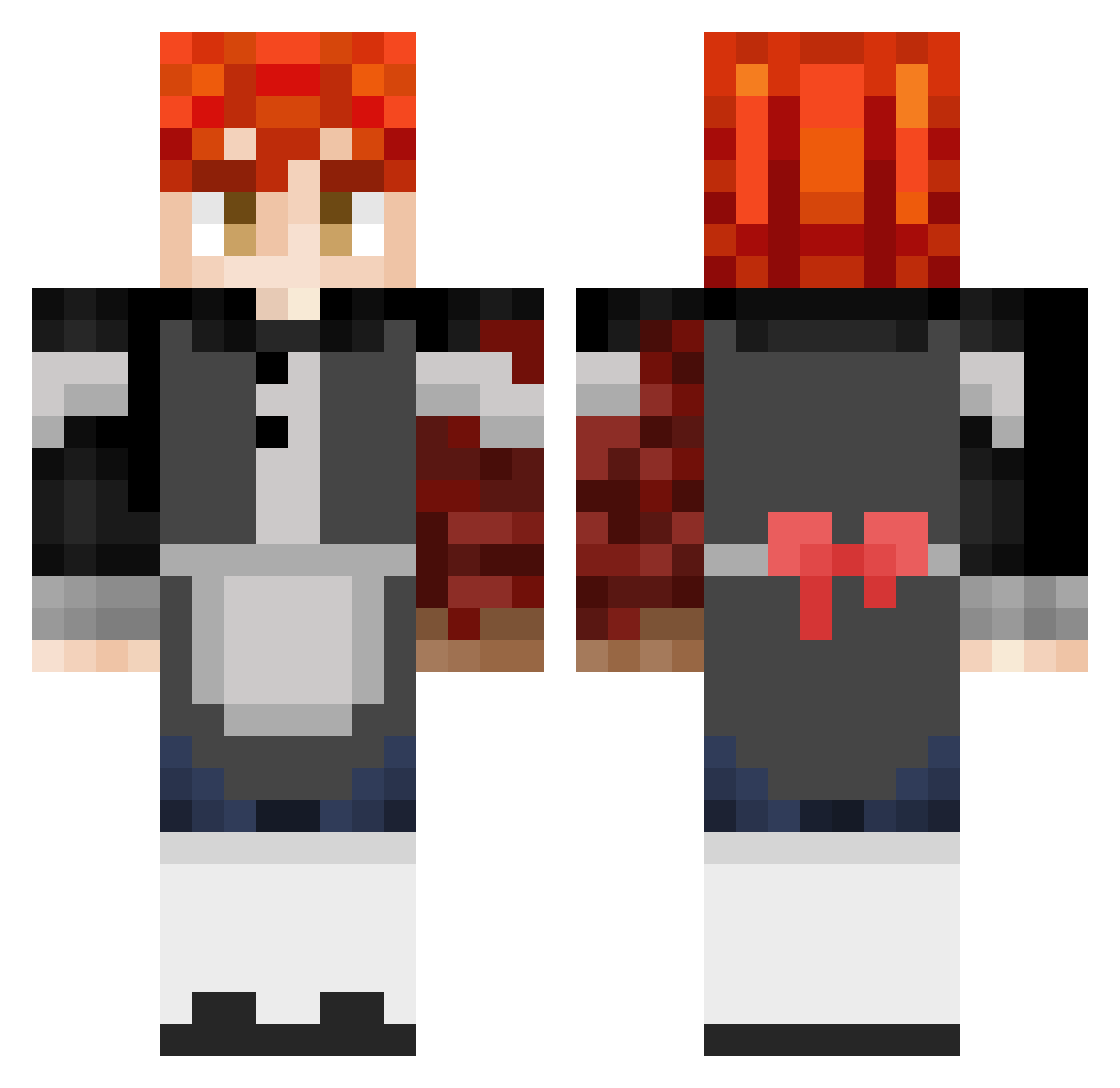 Wryper Minecraft skin, front and back view