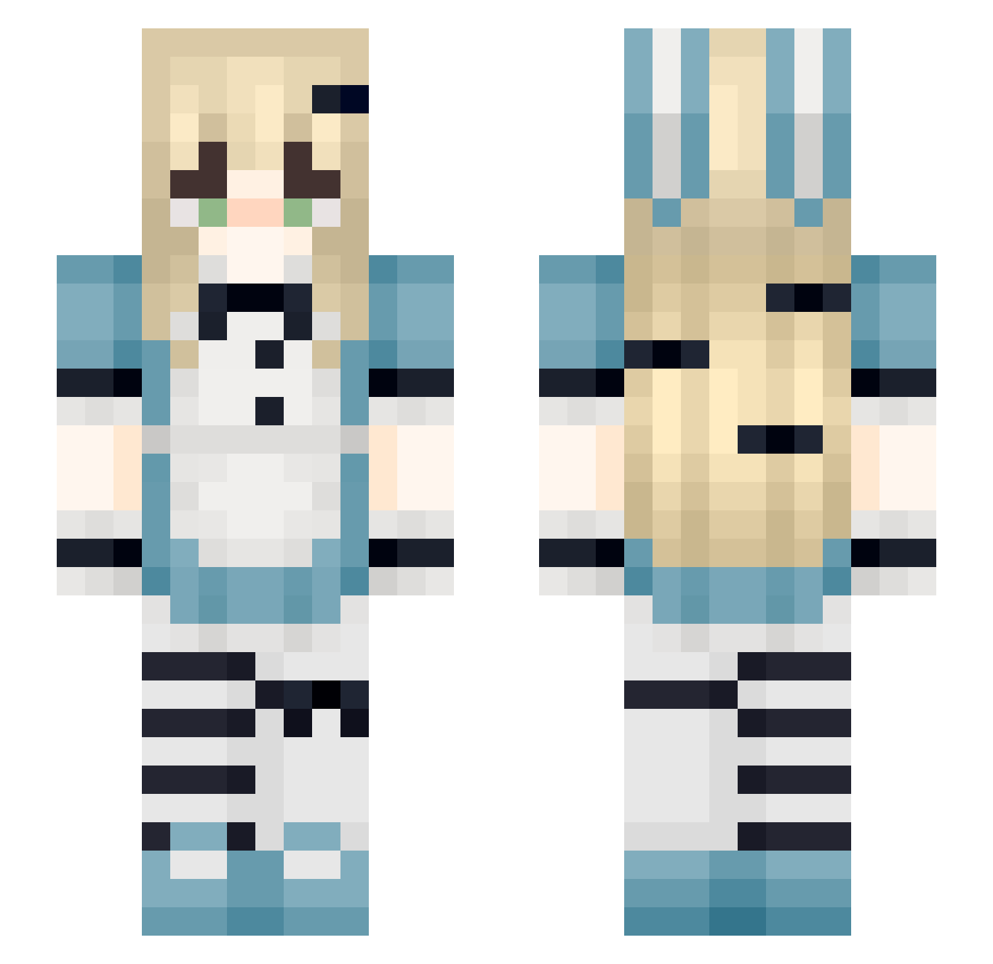 ryukawa_ Minecraft skin, front and back view