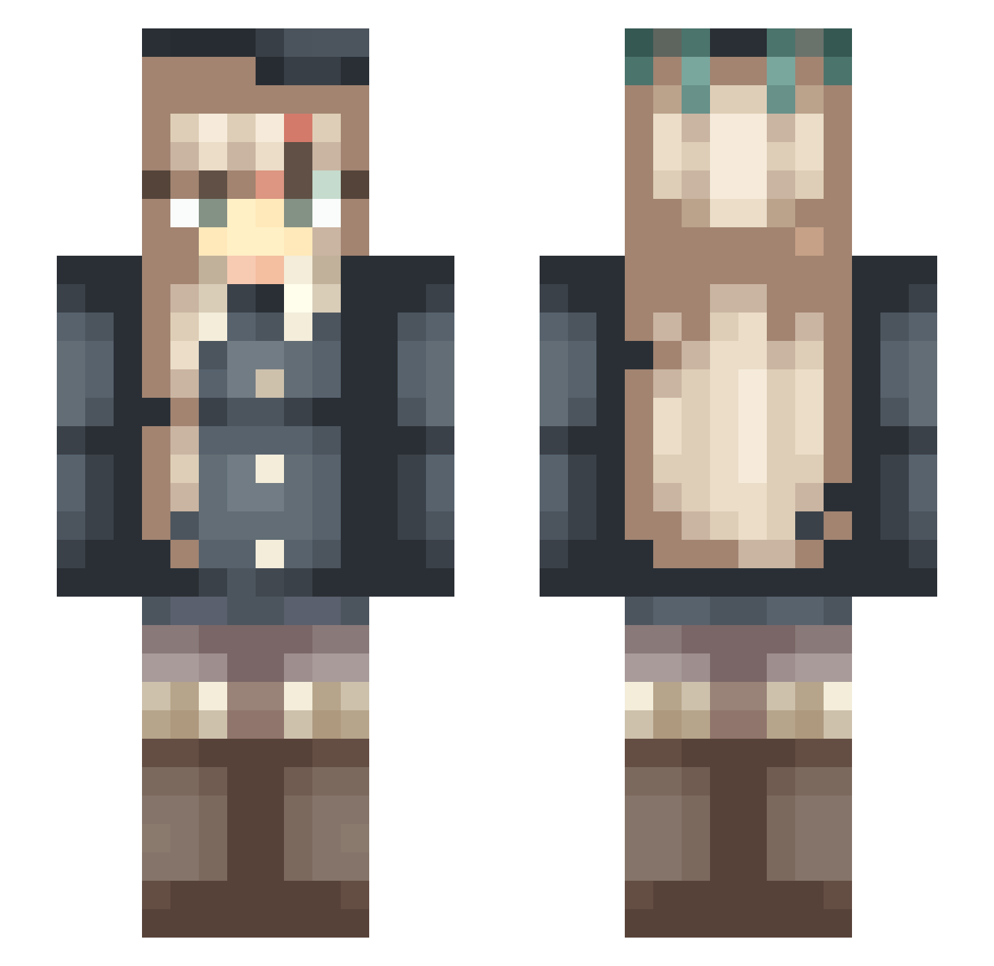 Dhaenys Minecraft skin, front and back view