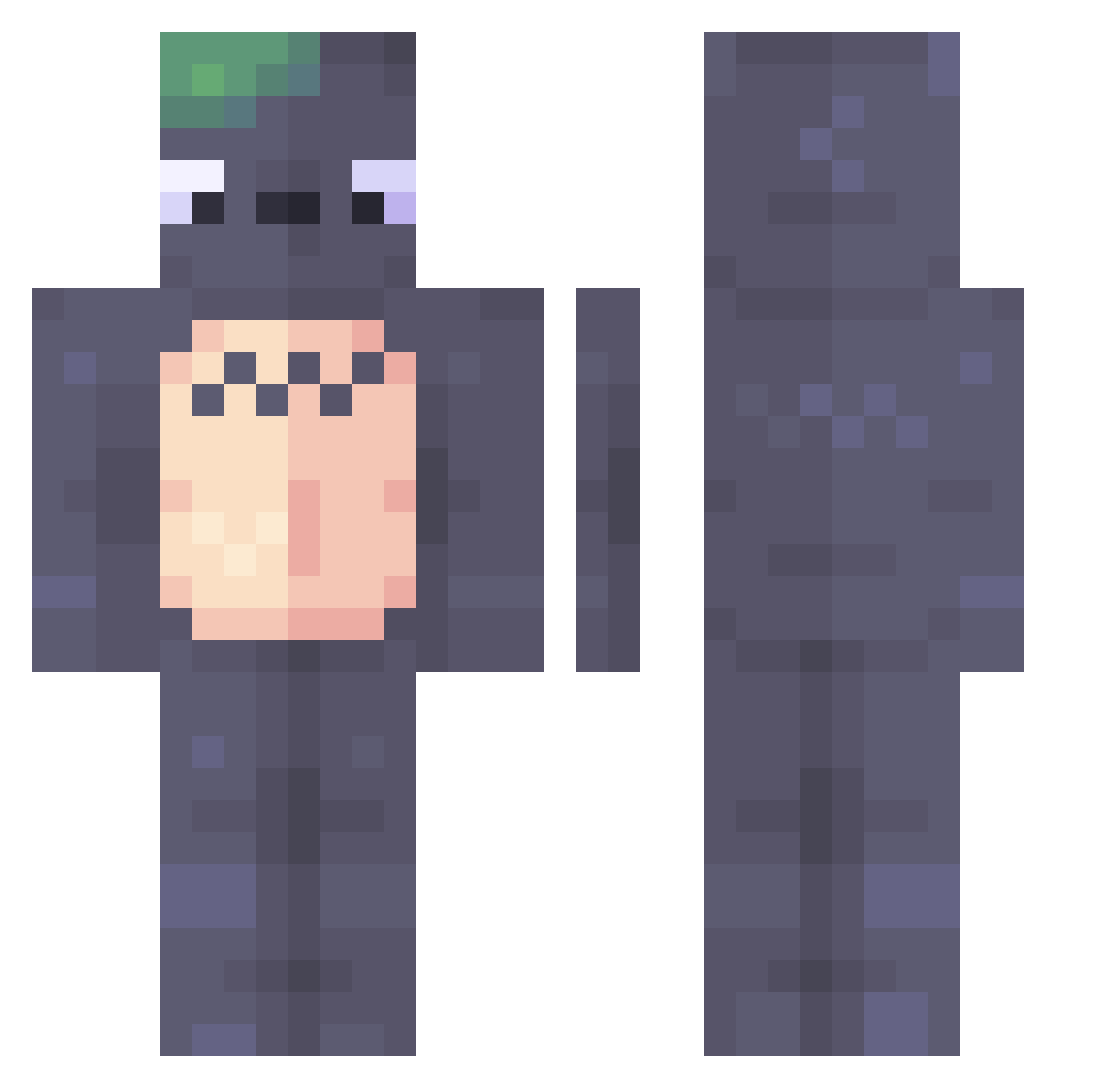mawcuz Minecraft skin, front and back view