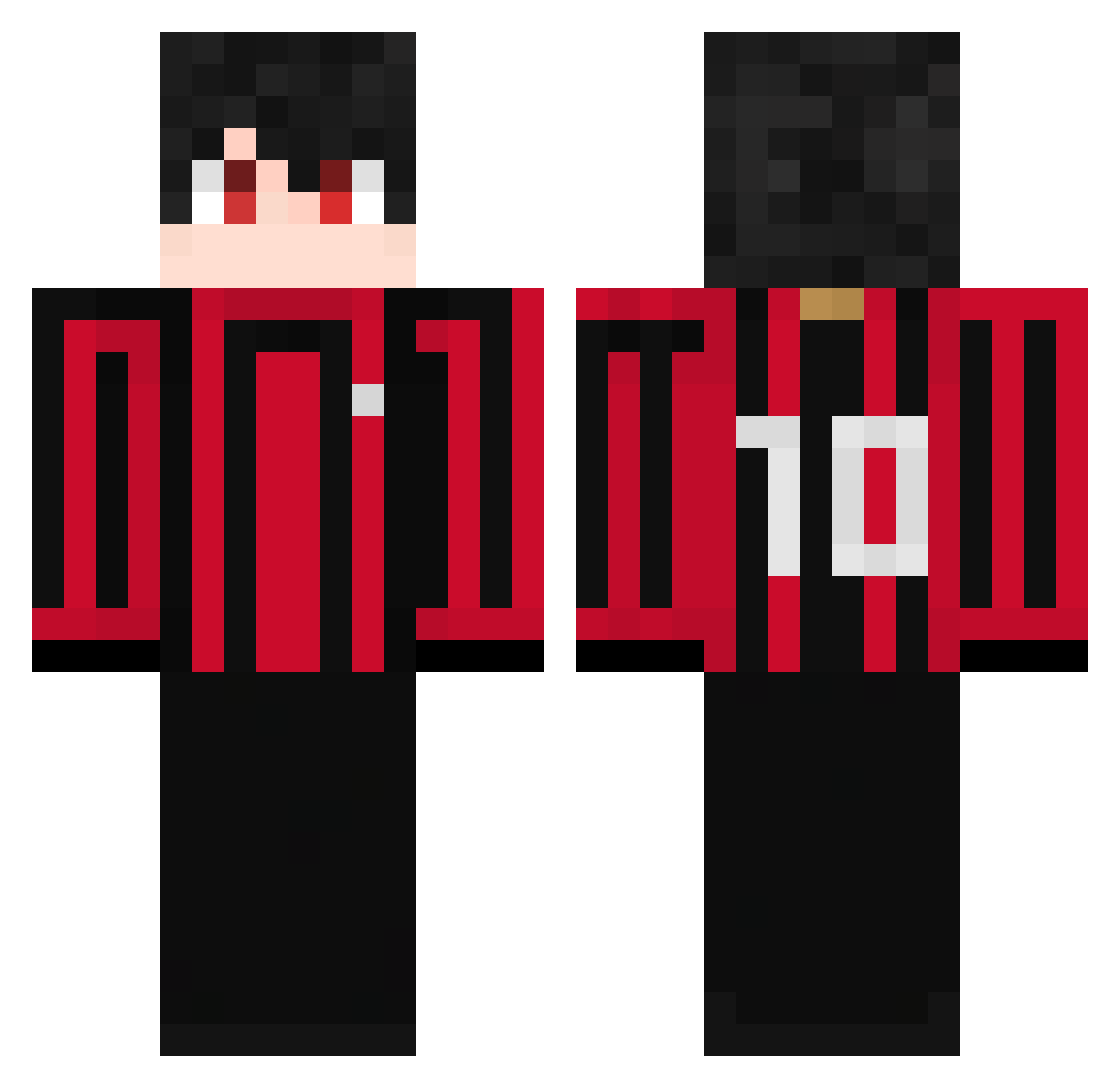 ravefGm8PMvn Minecraft skin, front and back view