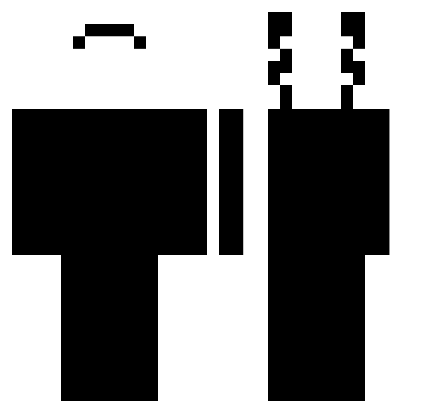 X3TC Minecraft skin, front and back view