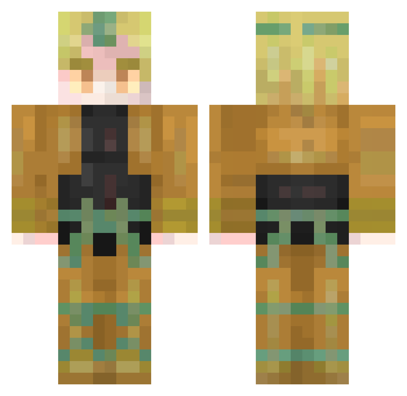 BSyourmom Minecraft skin, front and back view