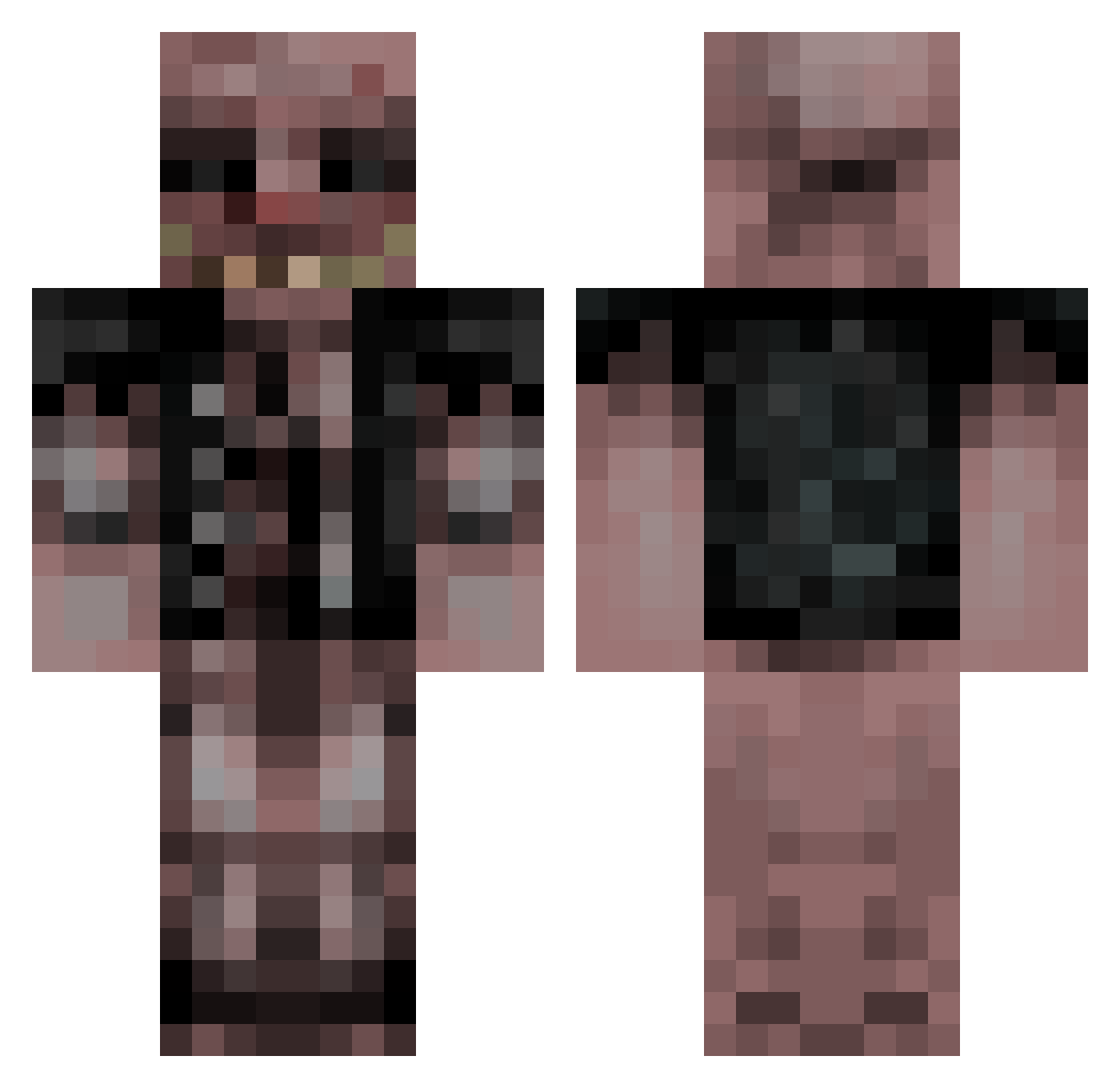 KronofogdenPlayz Minecraft skin, front and back view