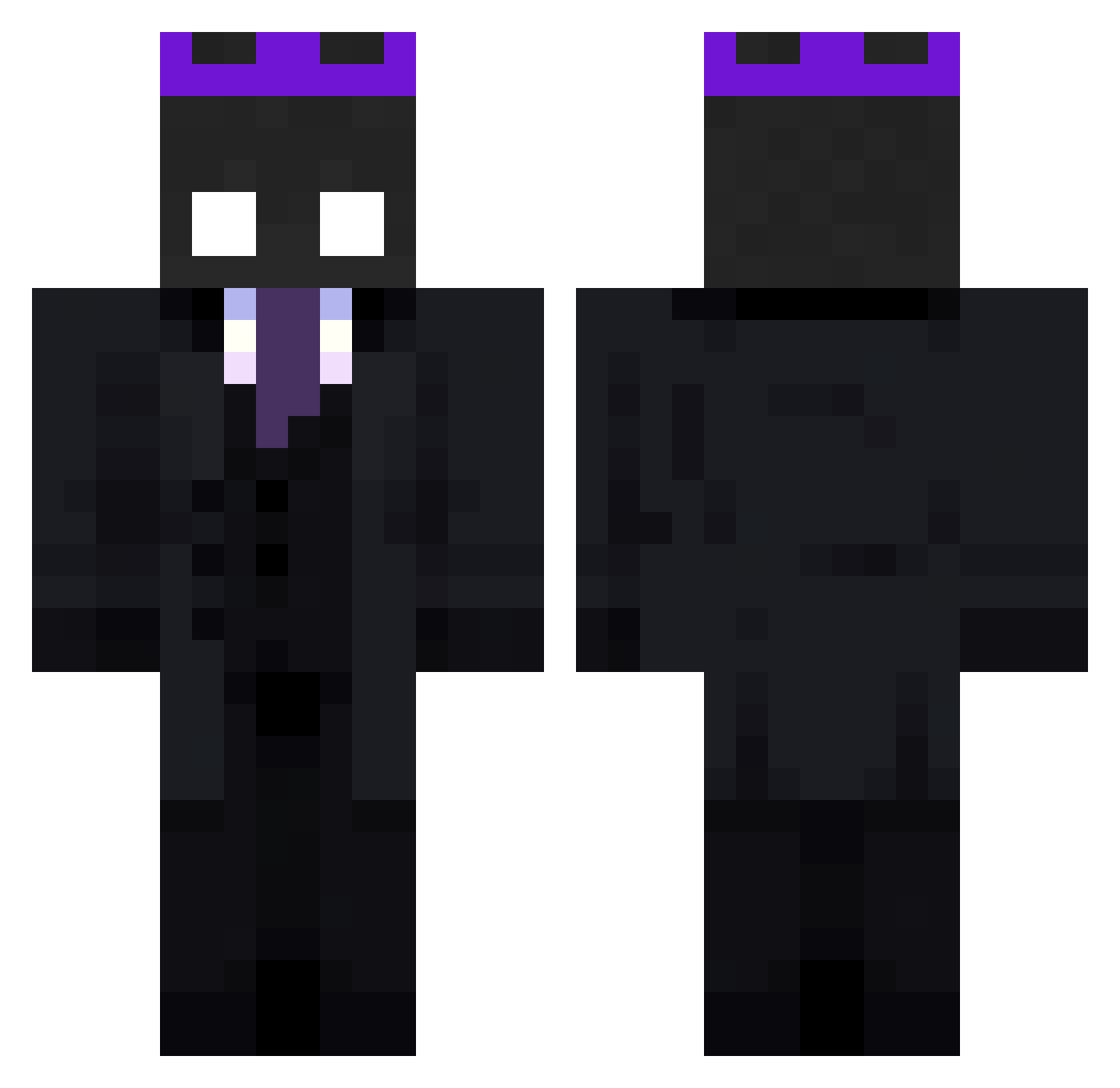 Newpio Minecraft skin, front and back view
