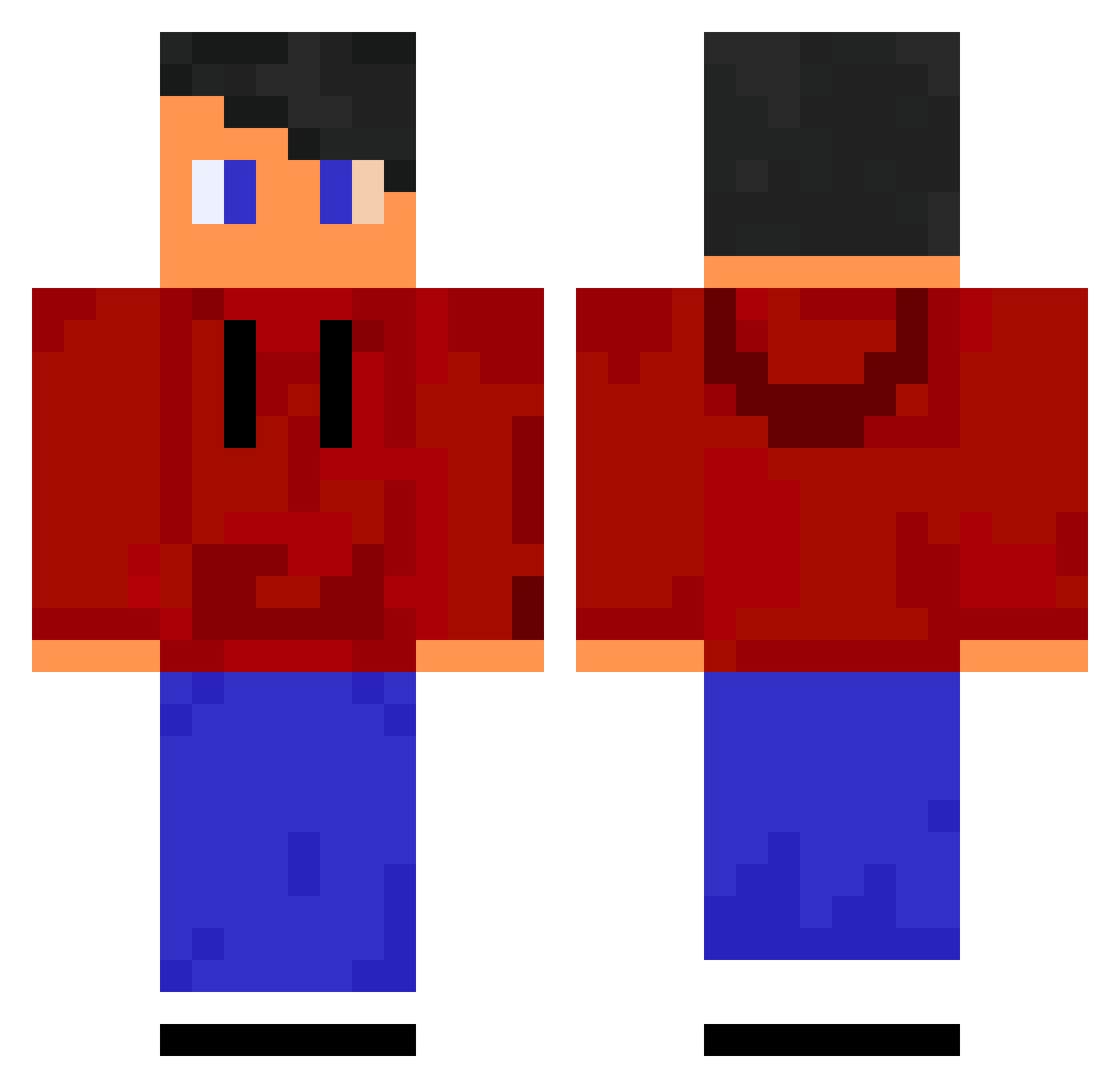 ChrunchiTrain Minecraft skin, front and back view