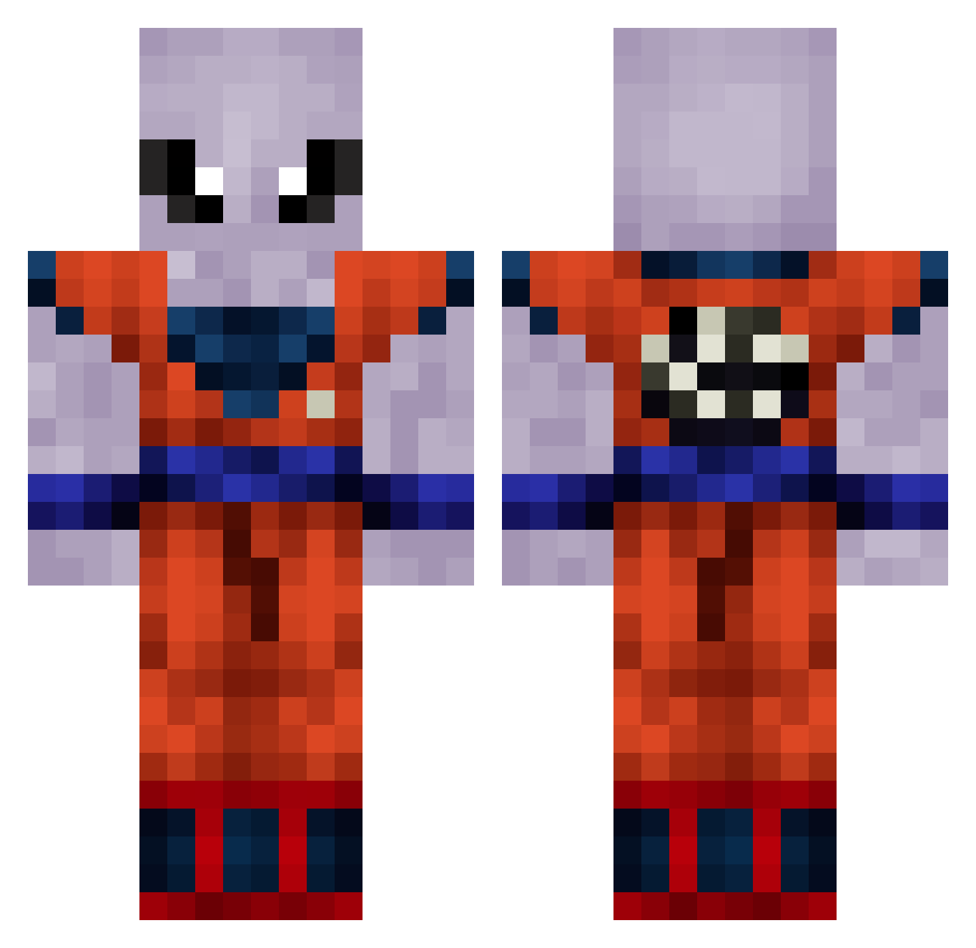 Nyuwyeiei Minecraft skin, front and back view