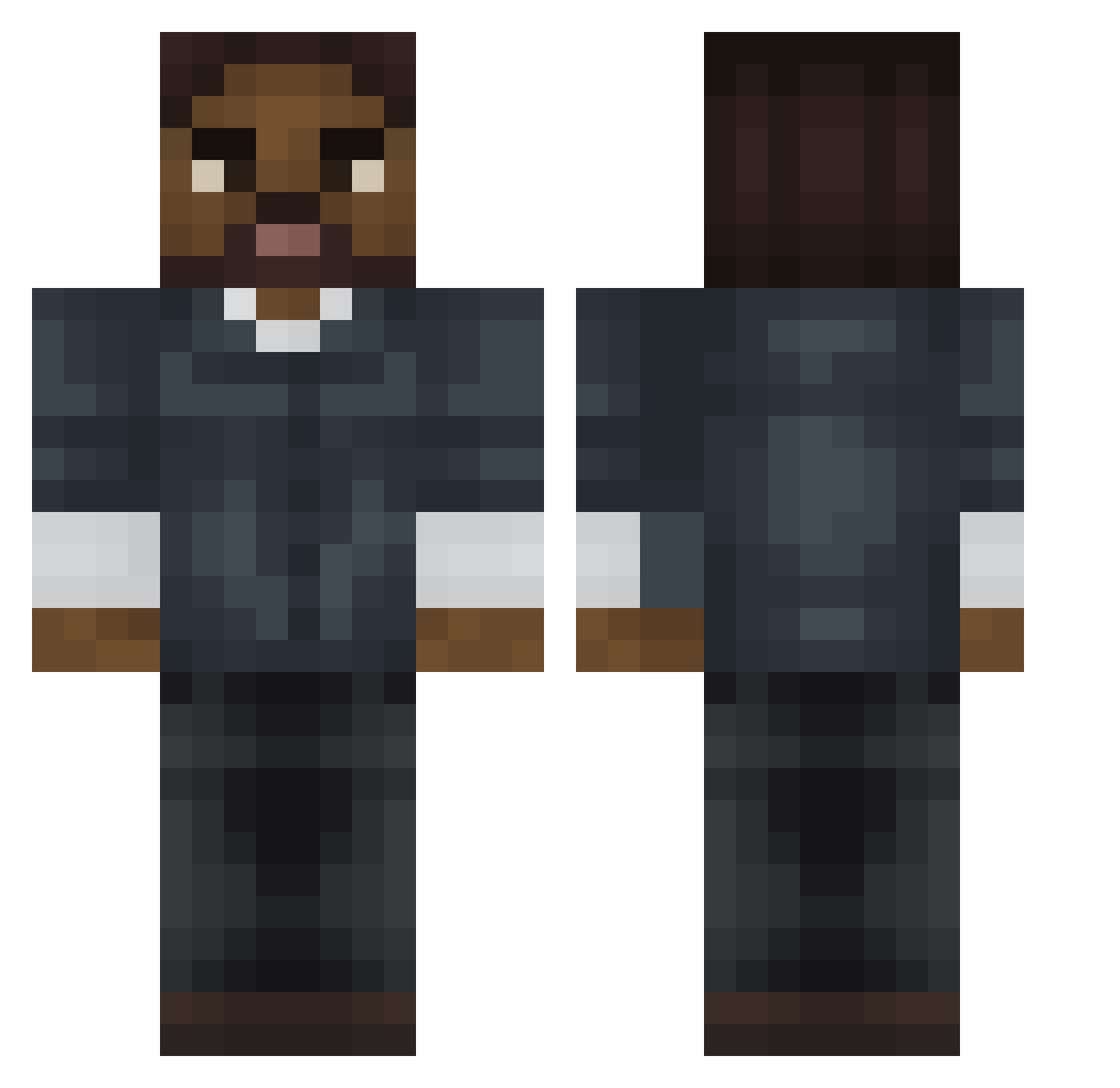 zeaphr Minecraft skin, front and back view
