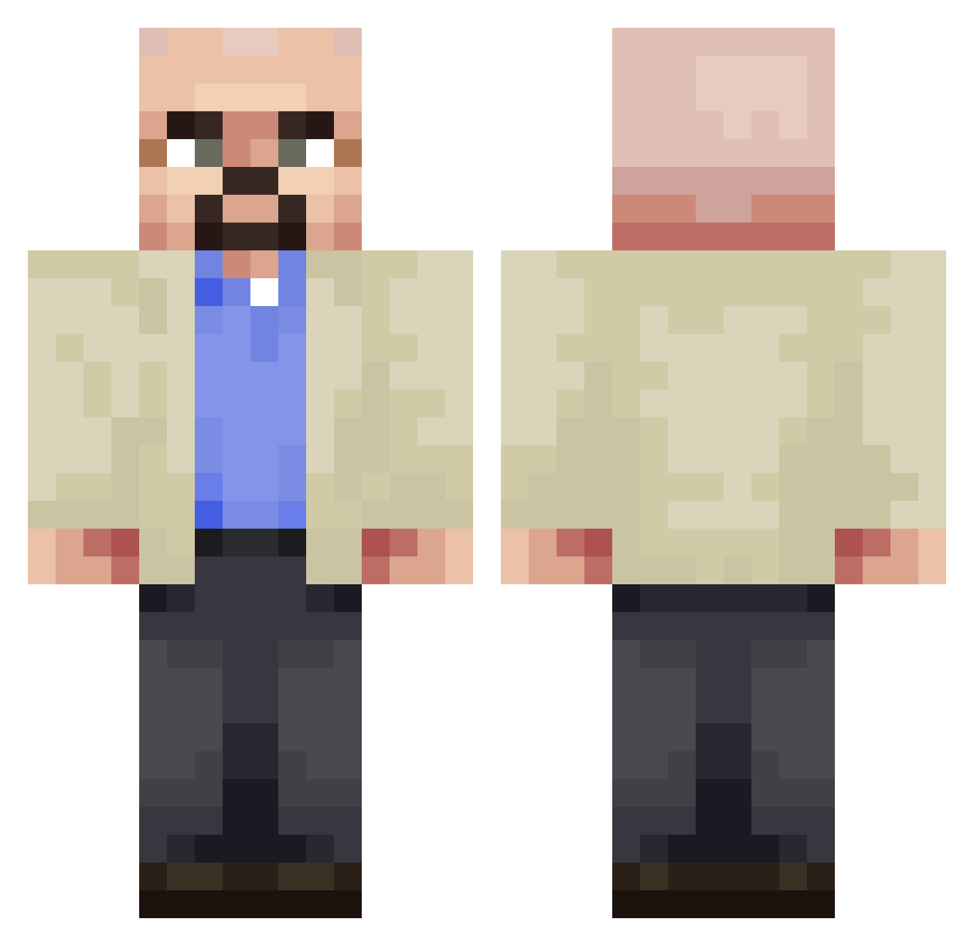 Qbanczyk777 Minecraft skin, front and back view