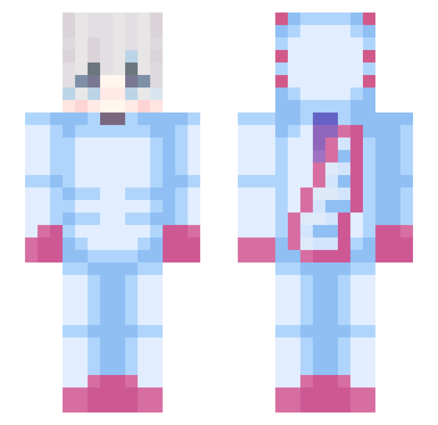 vgeq Minecraft skin, front and back view