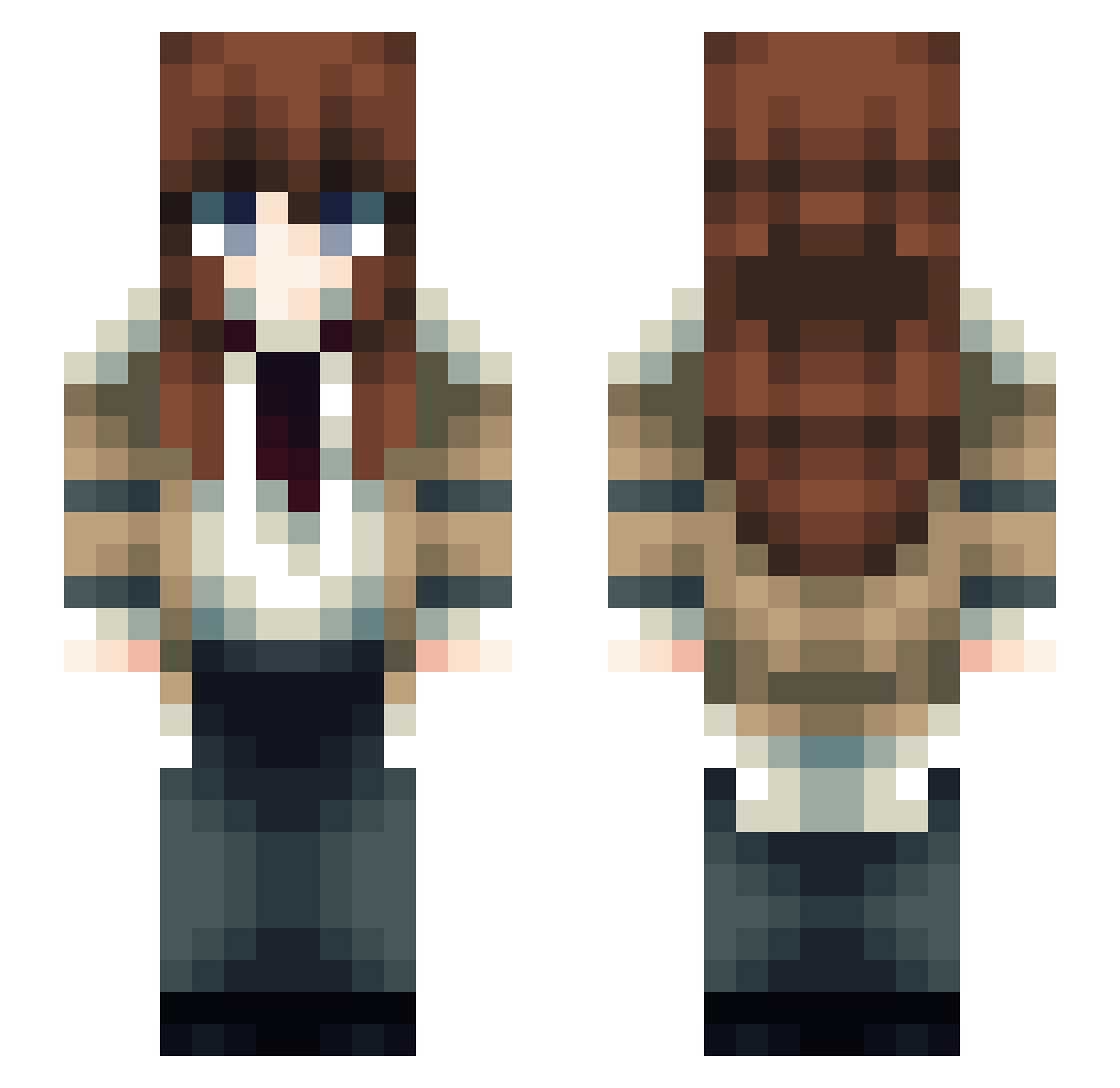 nxjz Minecraft skin, front and back view