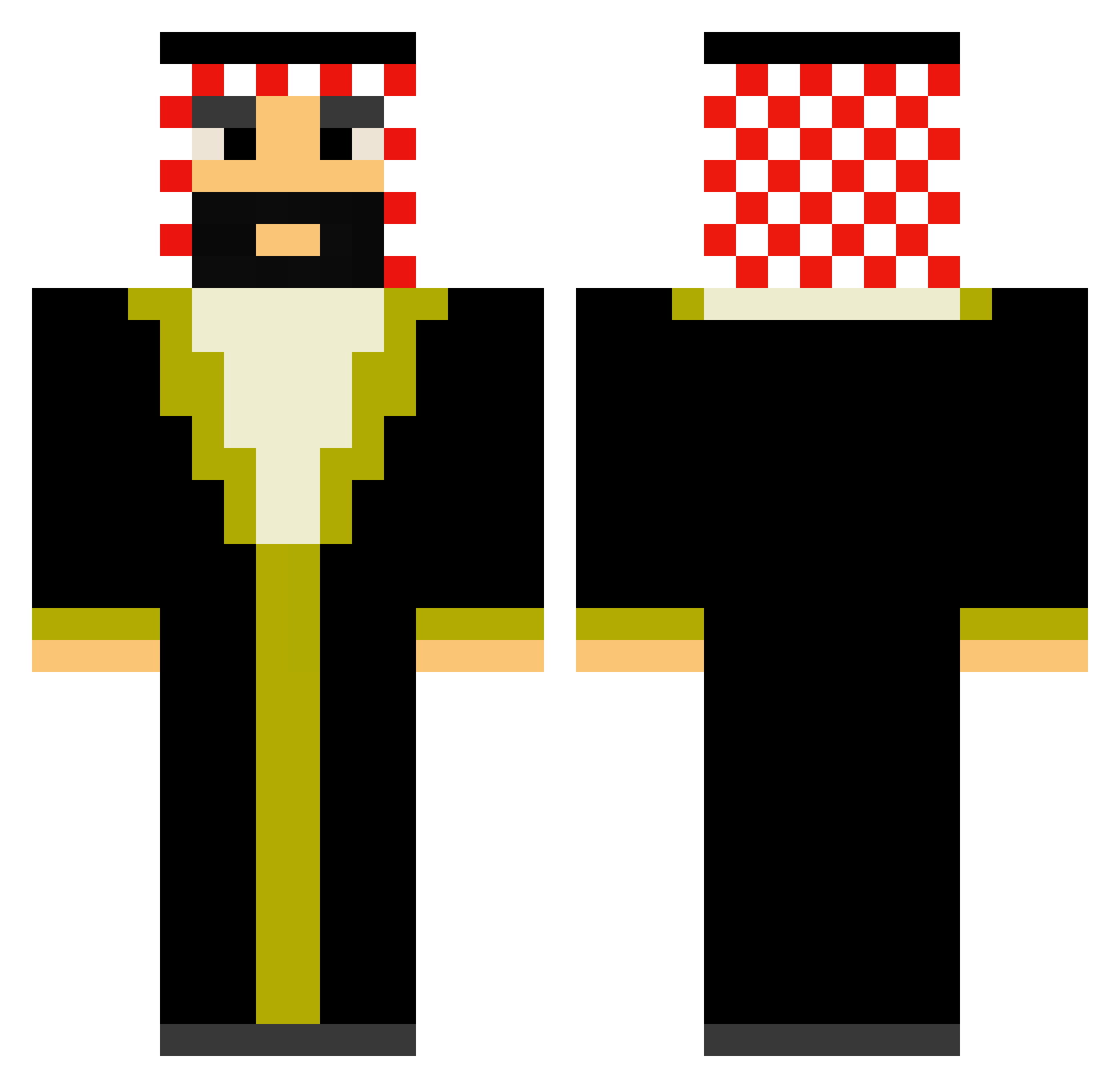 SulFurAn Minecraft skin, front and back view