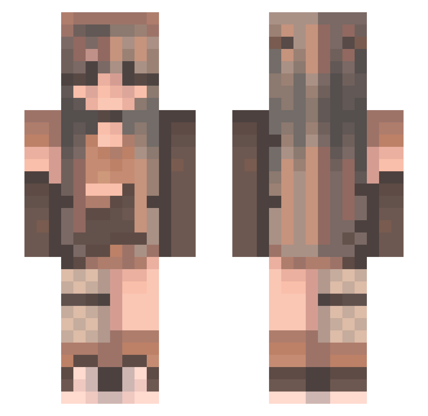 princess_ab Minecraft skin, front and back view