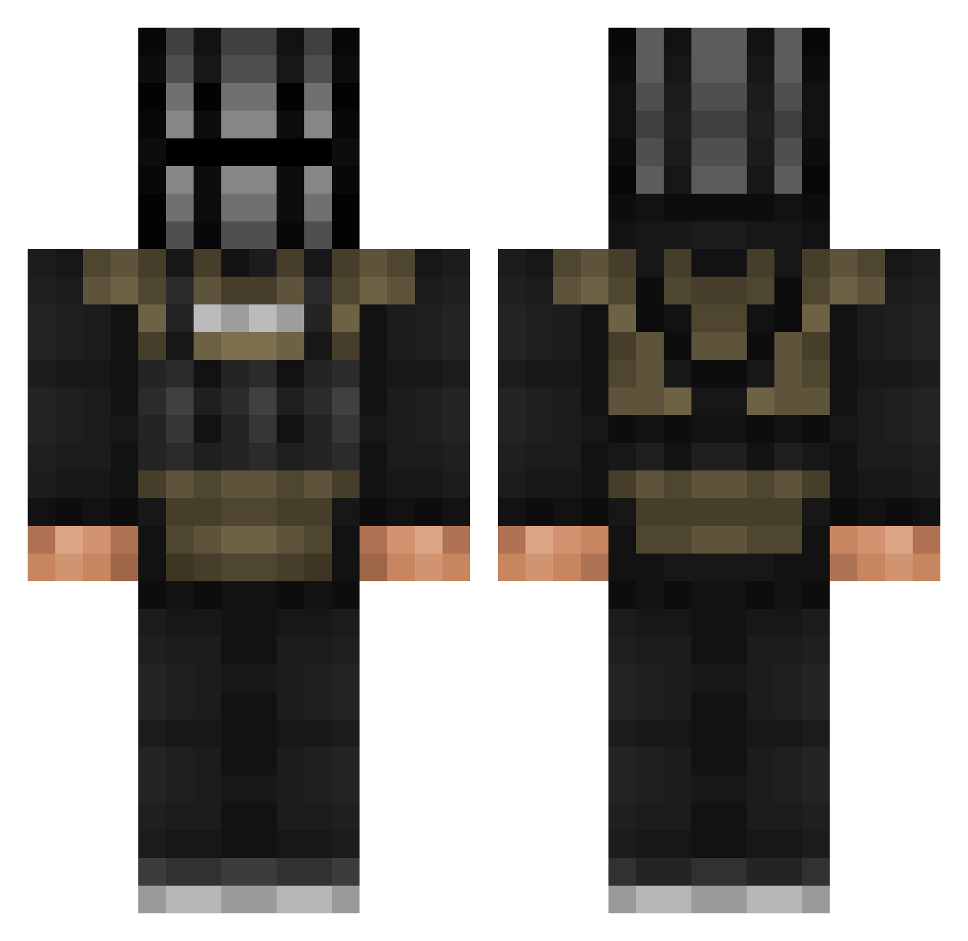 LynxShadow01 Minecraft skin, front and back view