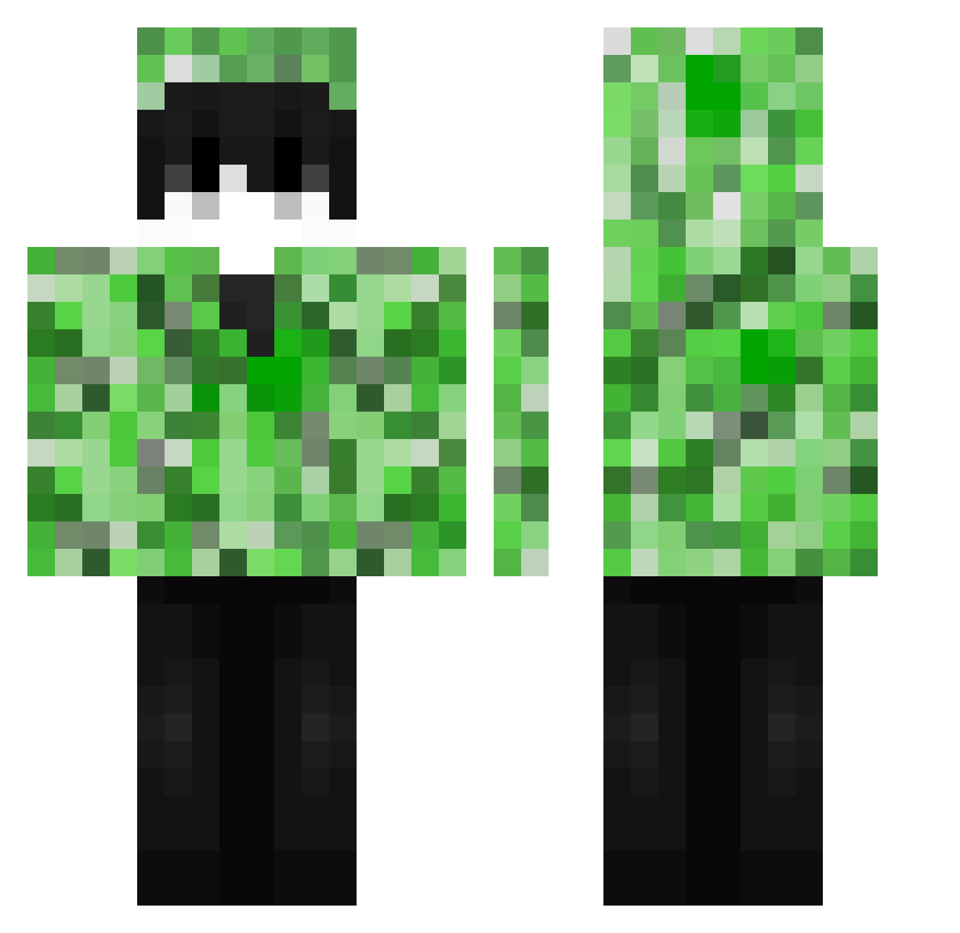 ChArlses Minecraft skin, front and back view