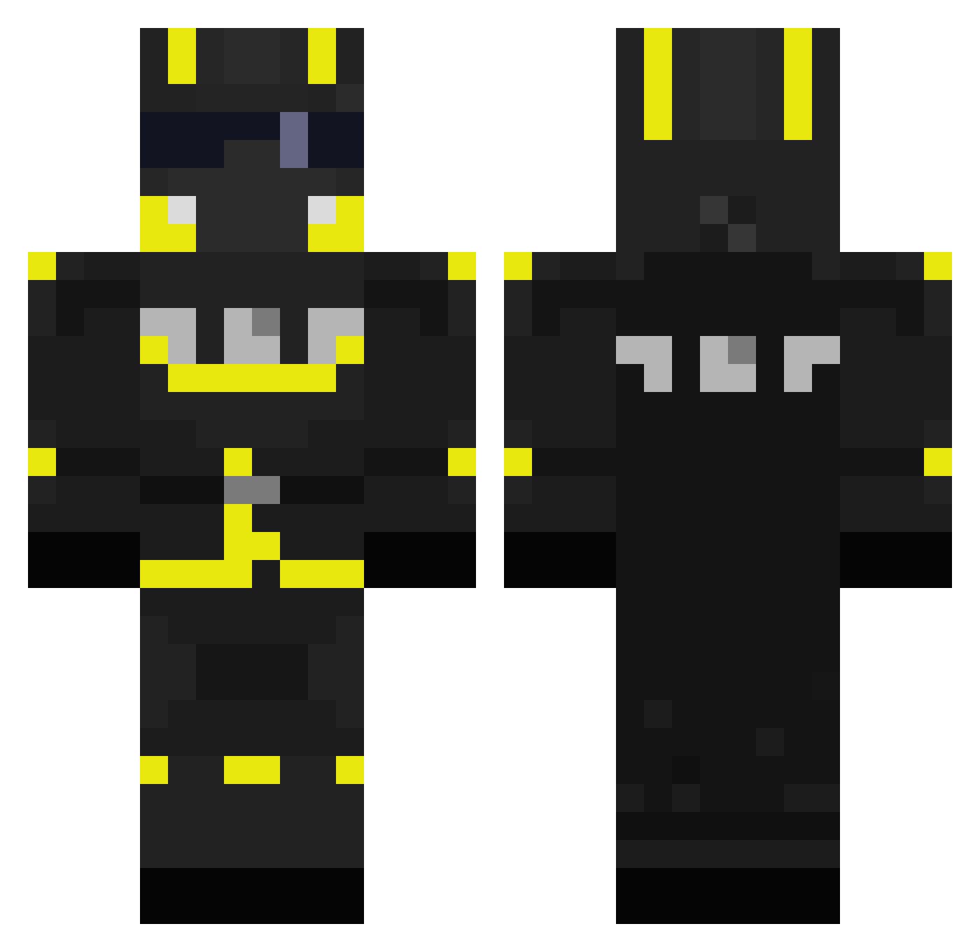 wisikel Minecraft skin, front and back view