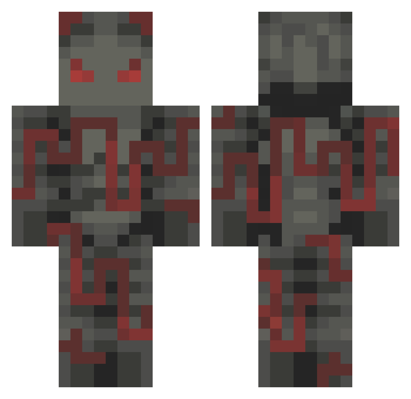 tenkmo Minecraft skin, front and back view