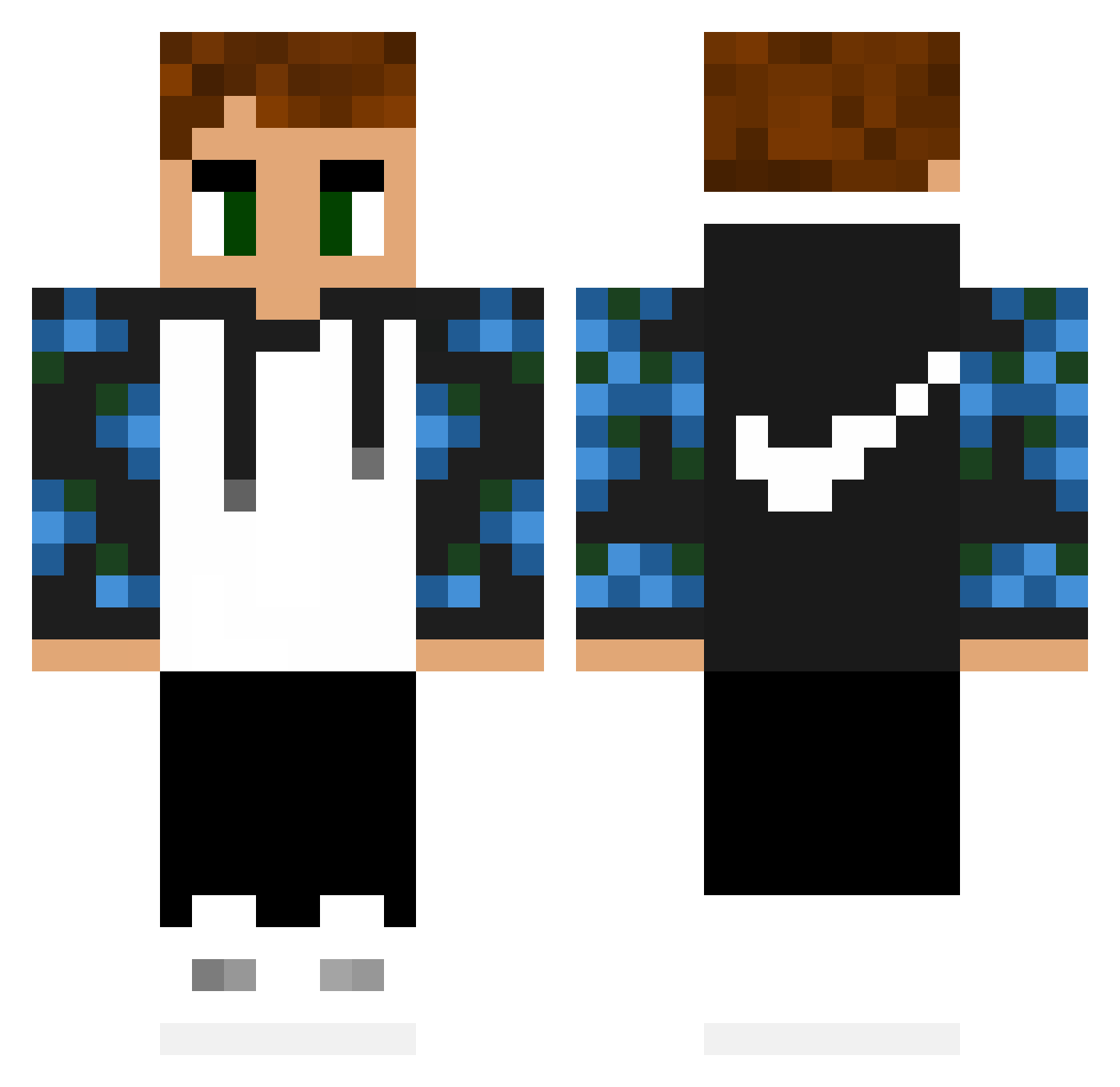 Relaqz Minecraft skin, front and back view