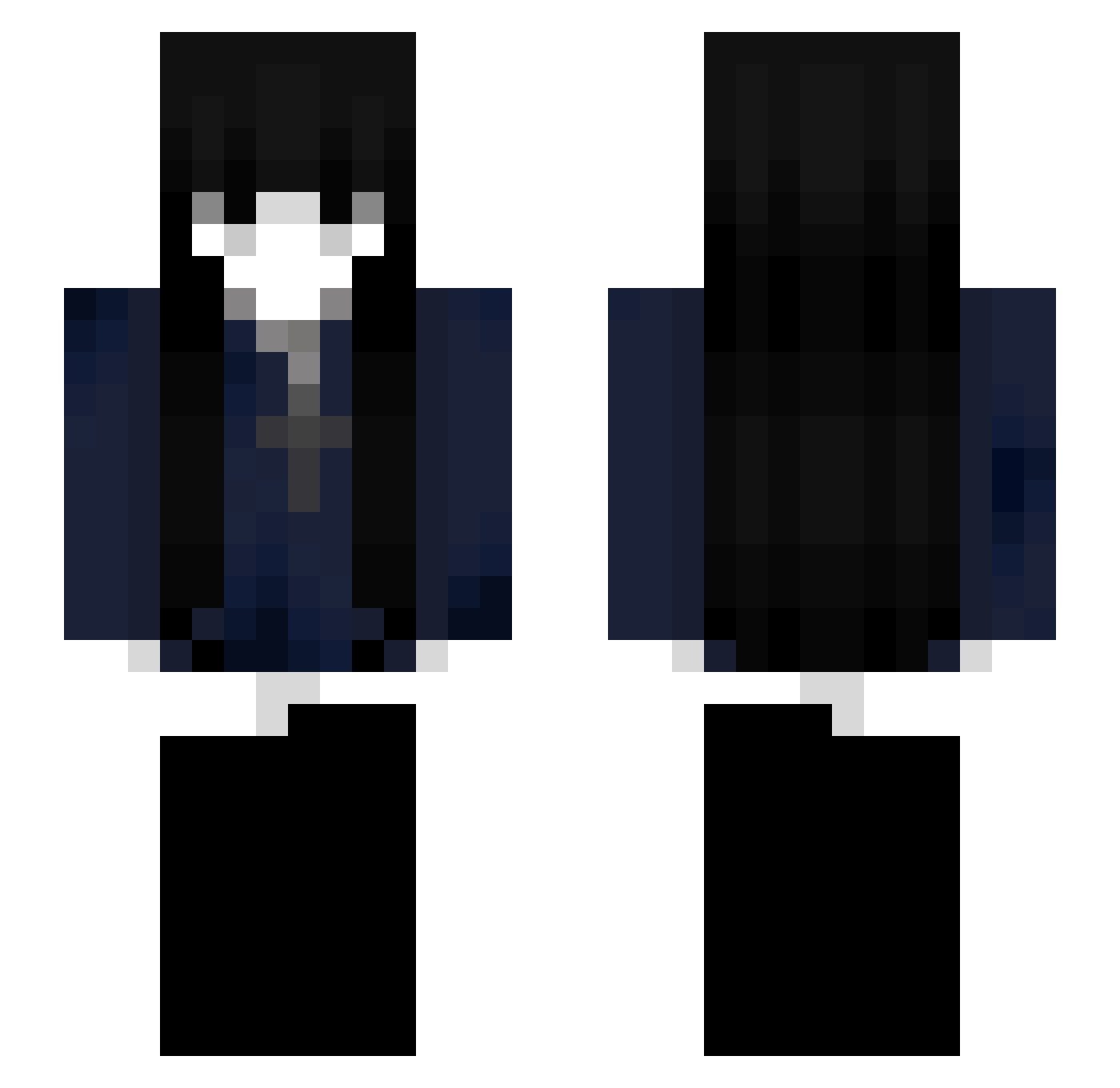 M0kui Minecraft skin, front and back view