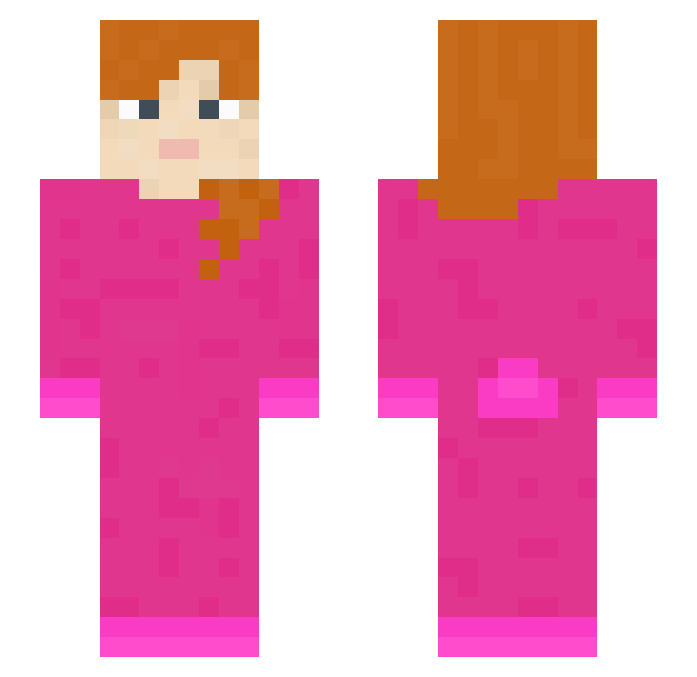 Pferdehase Minecraft skin, front and back view