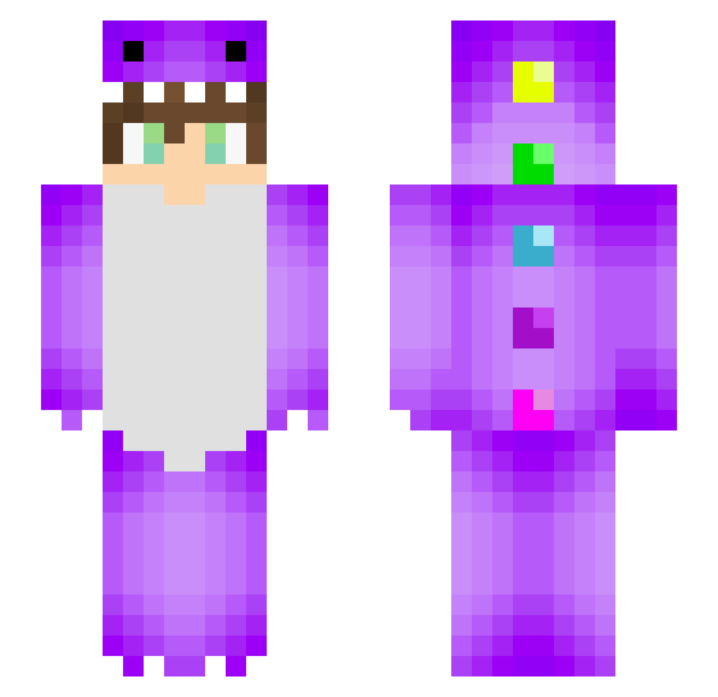 Jori Minecraft skin, front and back view