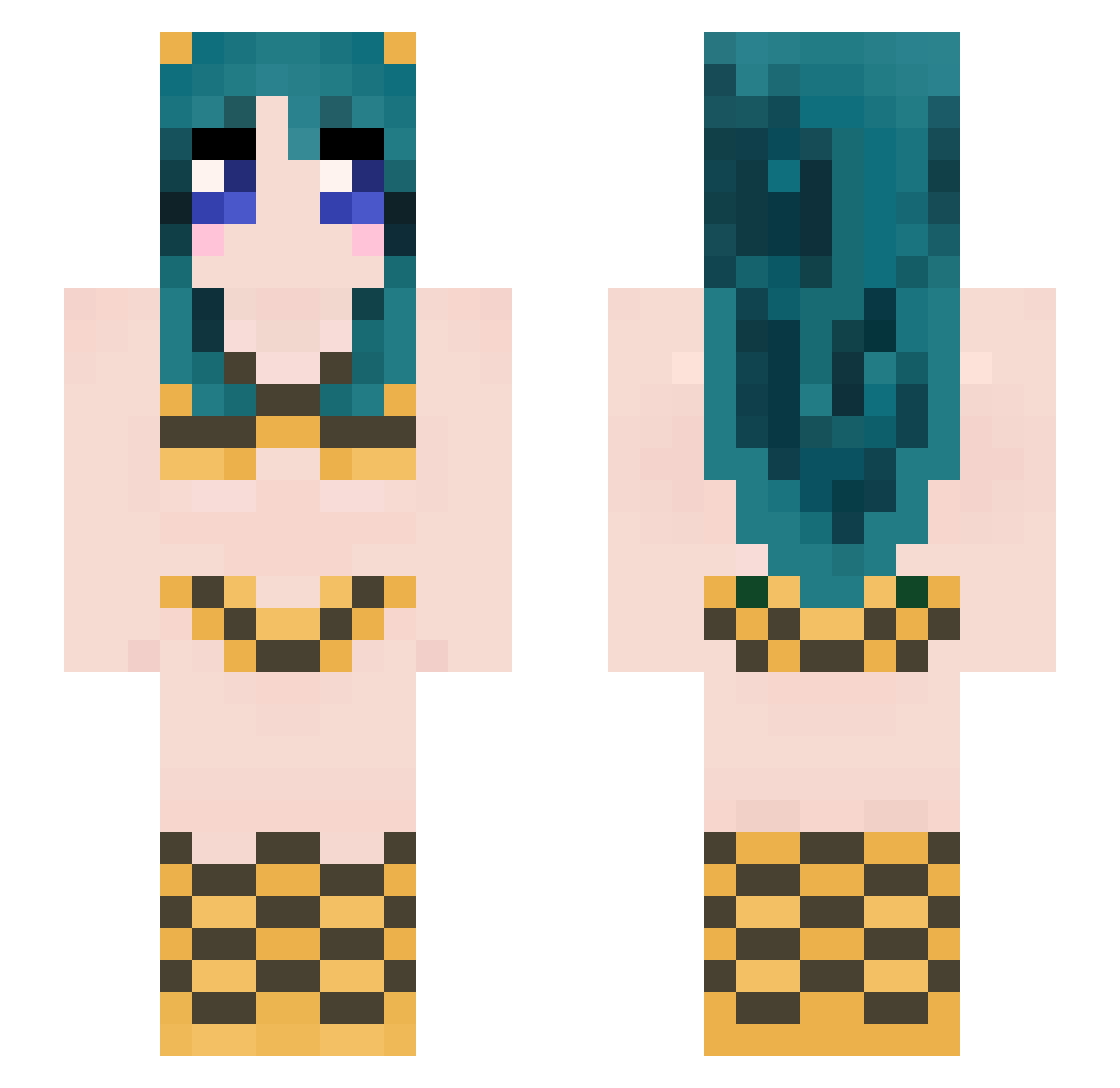 Santolina Minecraft skin, front and back view
