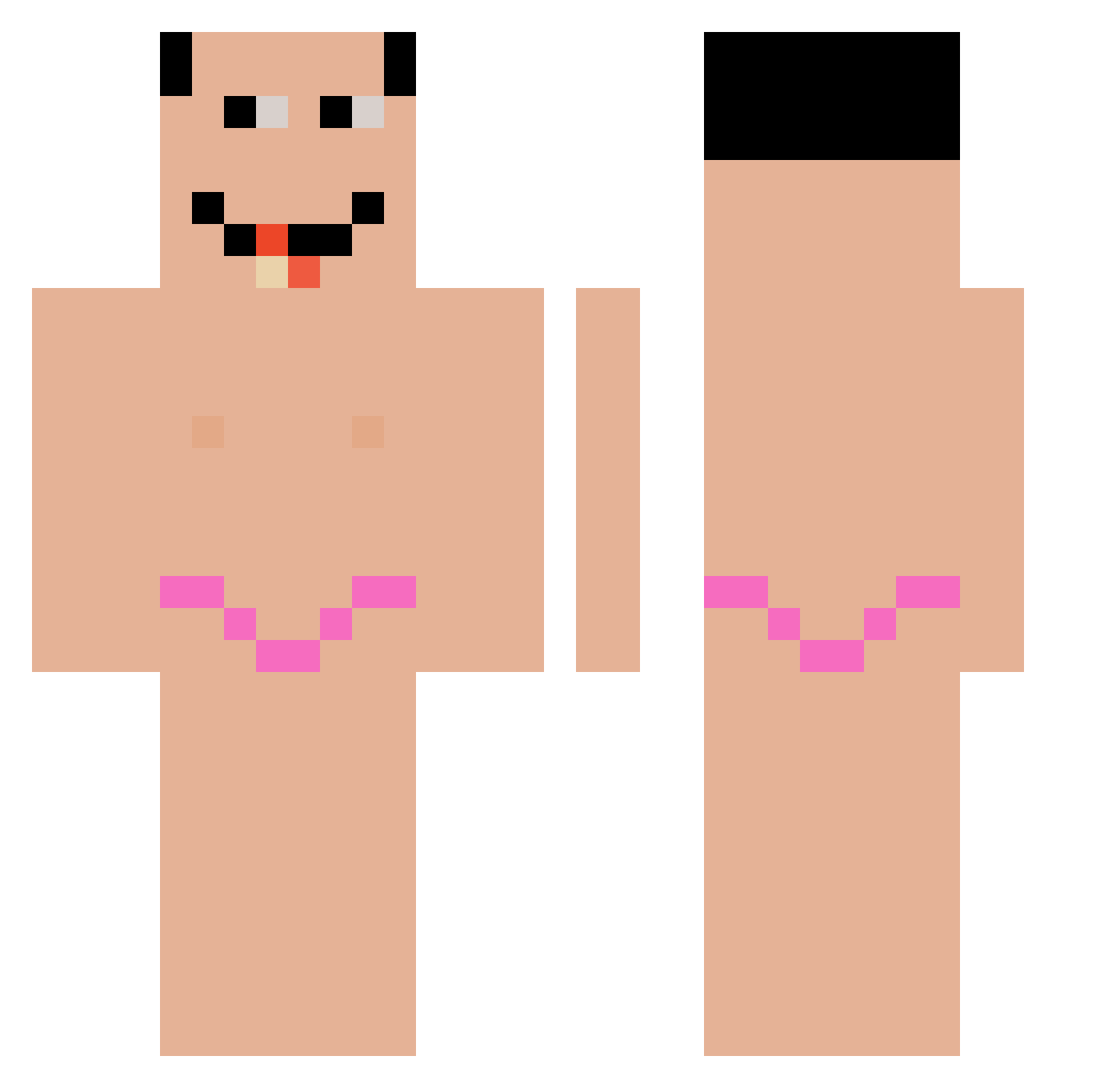 yubinizzang Minecraft skin, front and back view