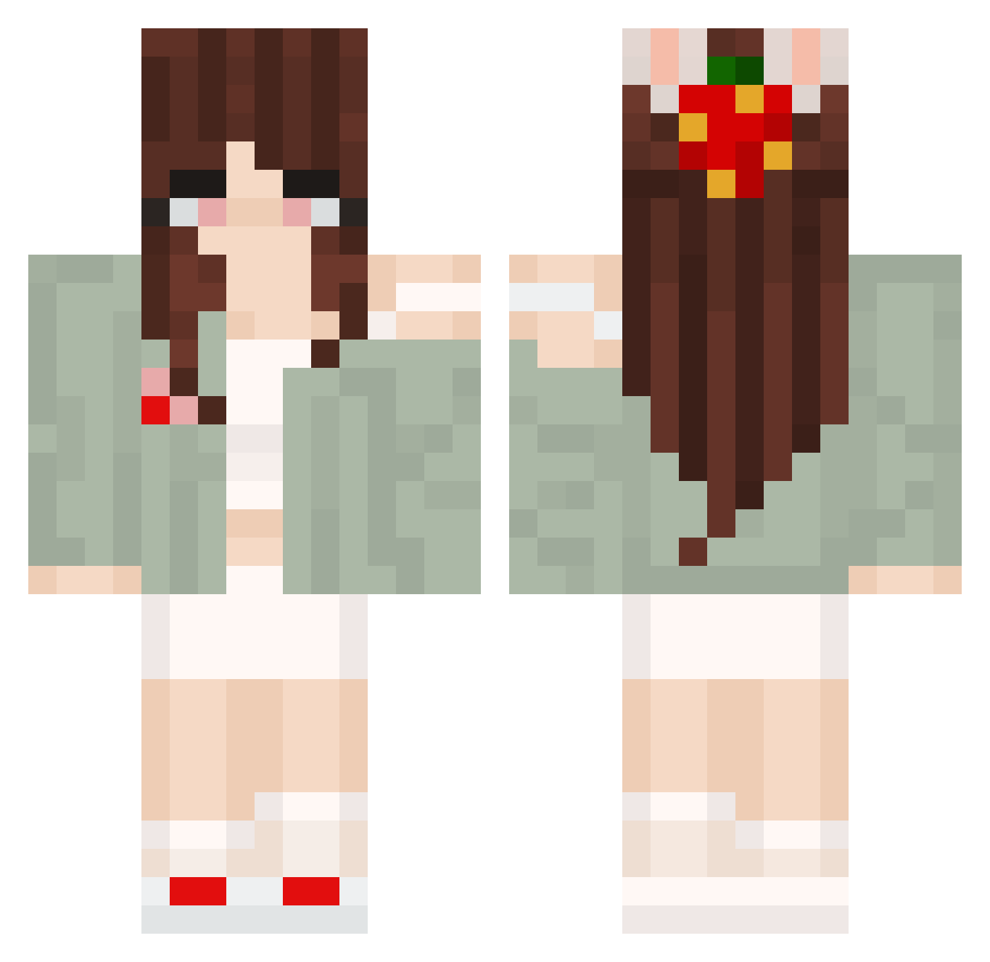 taiyokei Minecraft skin, front and back view