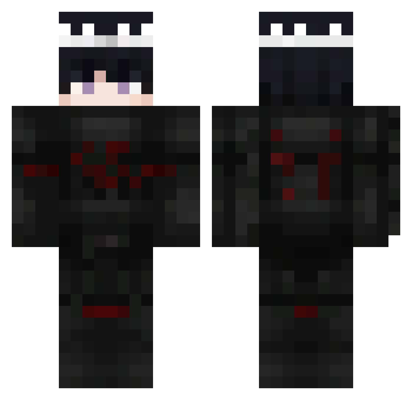 xyhrr Minecraft skin, front and back view