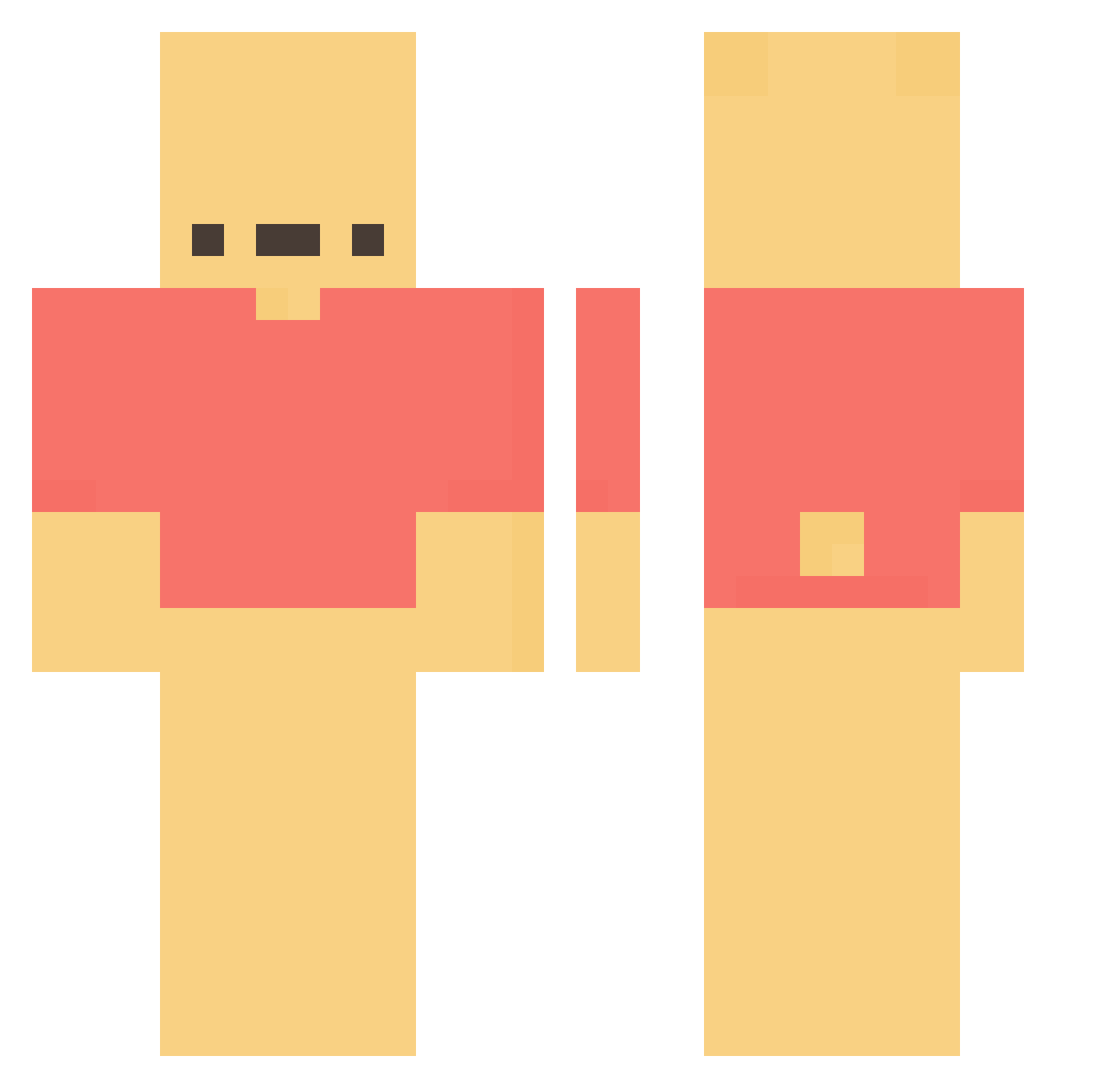 Tey0 Minecraft skin, front and back view