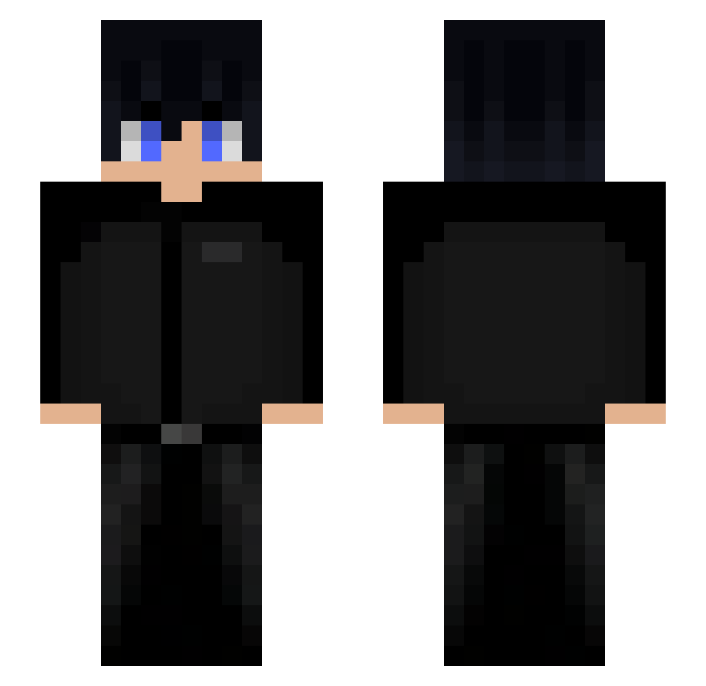 wu1 Minecraft skin, front and back view